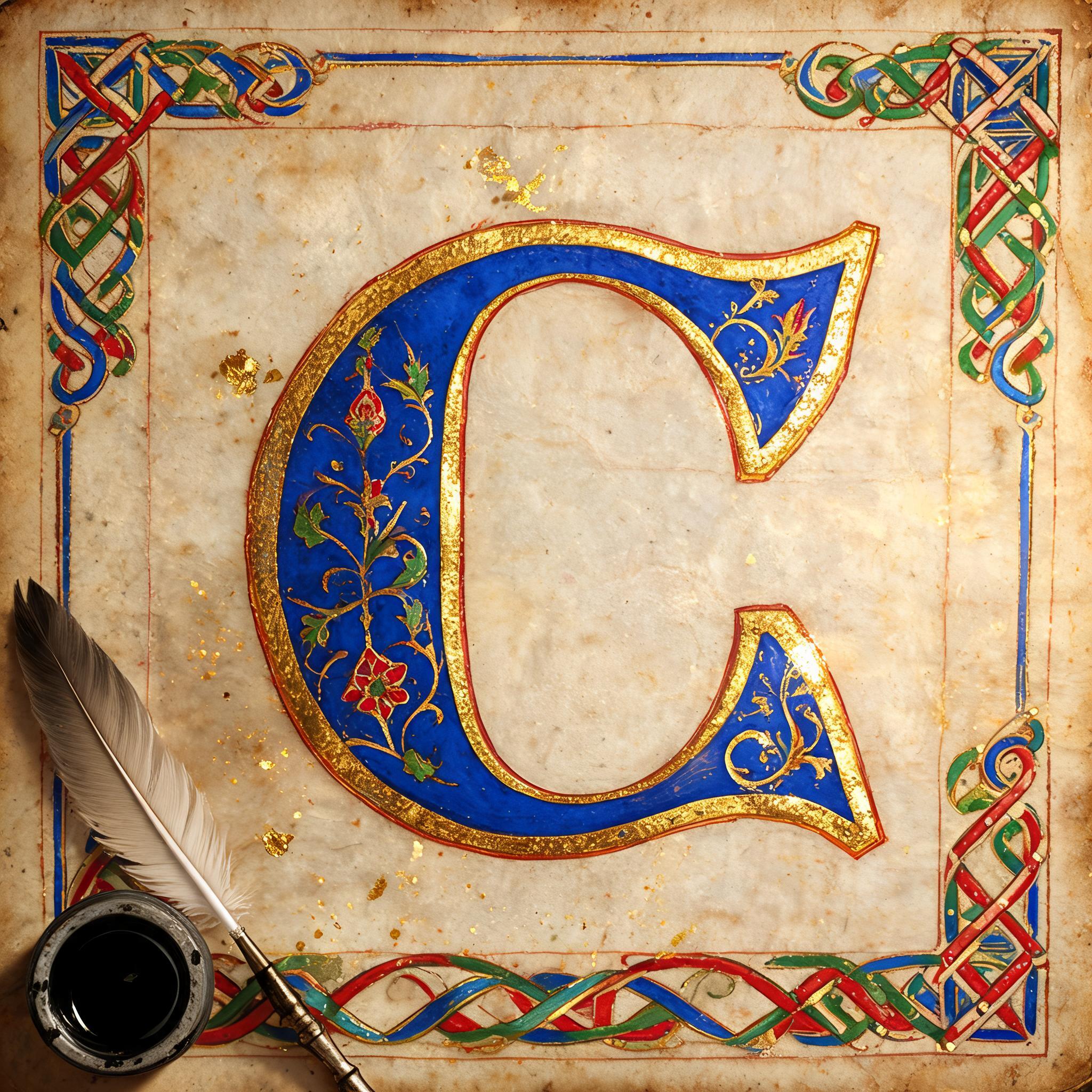 "c" — Medieval | AI Text Effect Generator
