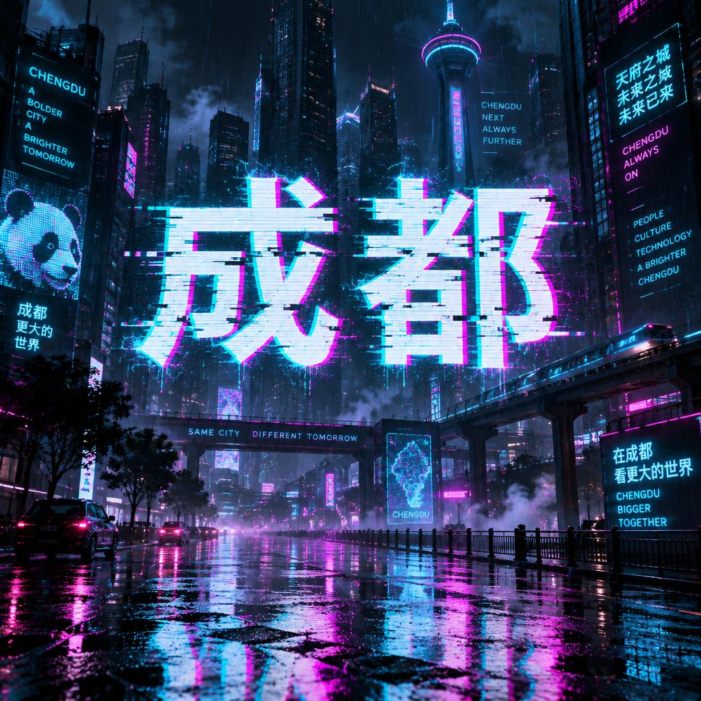 "成都" — Cyberpunk | AI Text Effect Generator