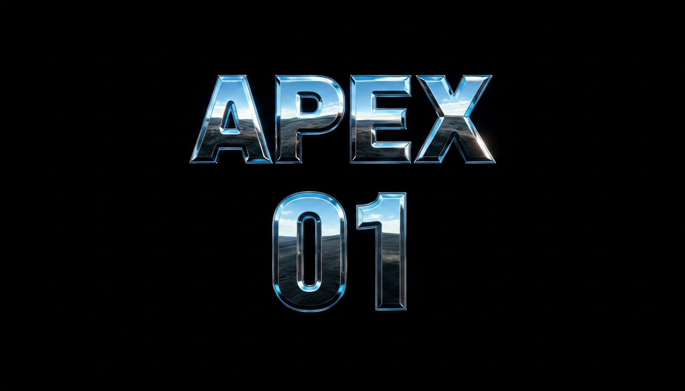 "APEX" — Chrome Metal 3d | AI Text Effect Generator