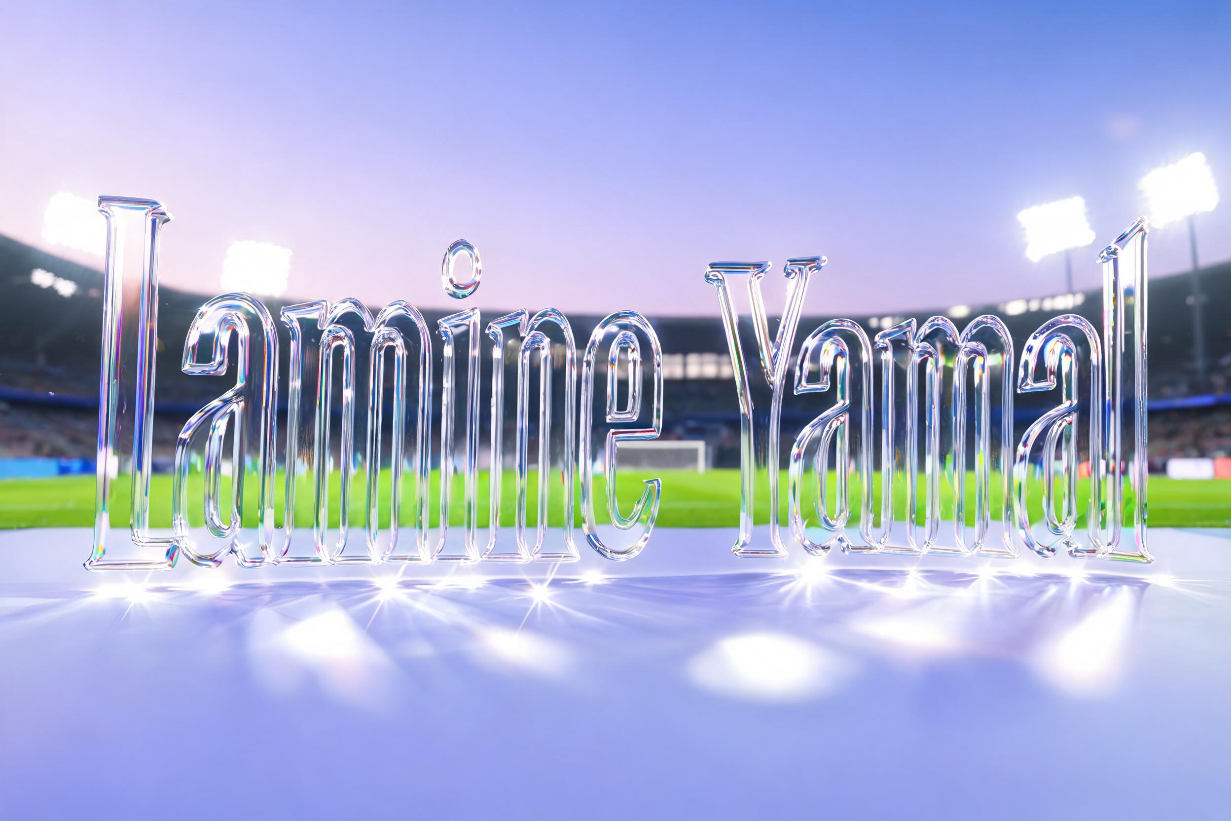 "Lamine Yamal" — Glass | AI Text Effect Generator