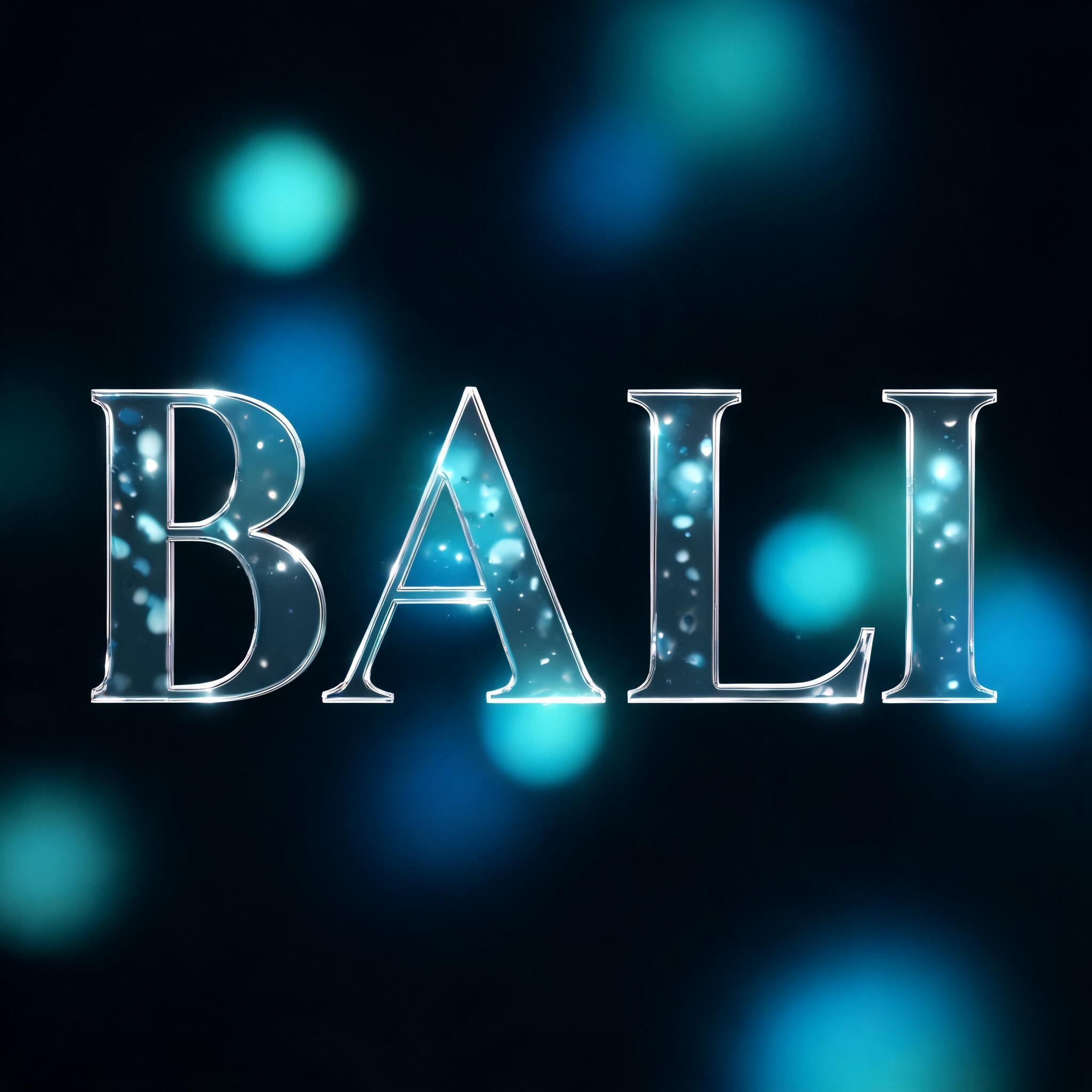 "Bali" — Glass Morphism | AI Text Effect Generator