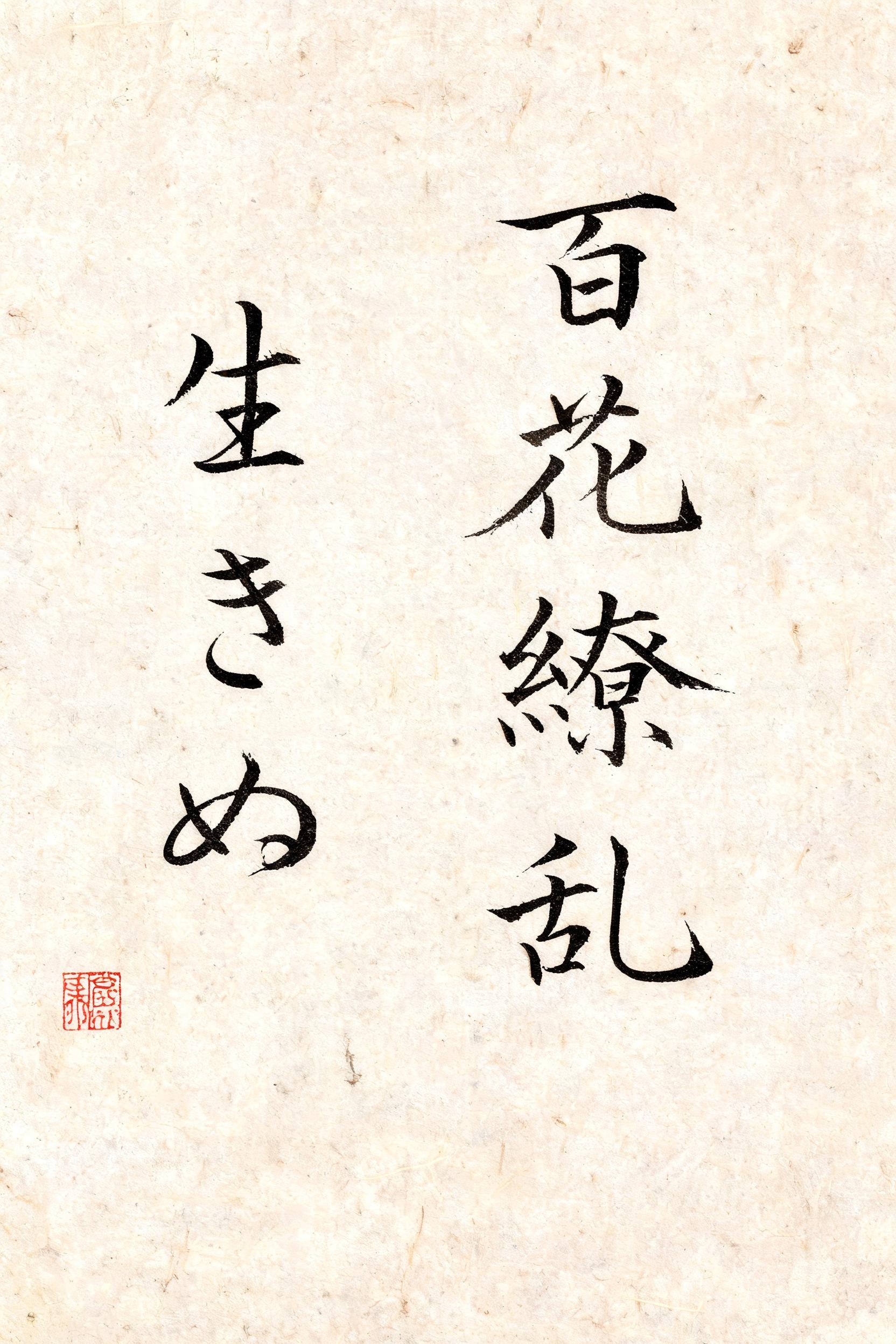 "百花繚乱
生きぬ" — Brush Japanese Ink | AI Text Effect Generator
