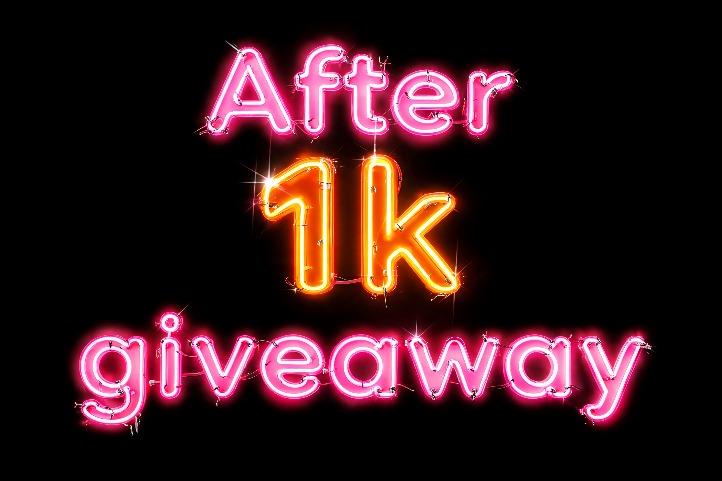 "After 1k giveaway" — Neon Sign | AI Text Effect Generator