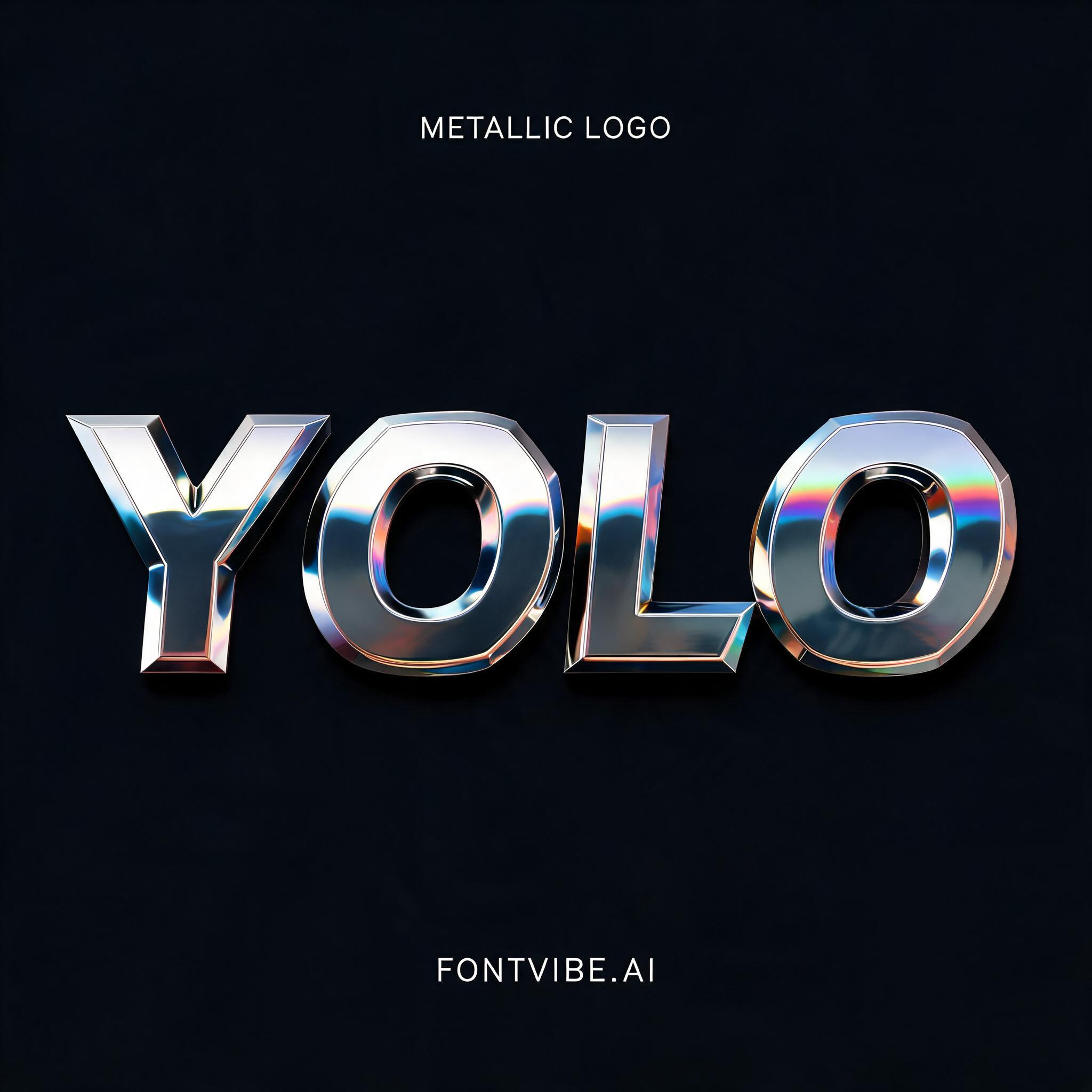 "YOLO" — Metallic | AI Text Effect Generator