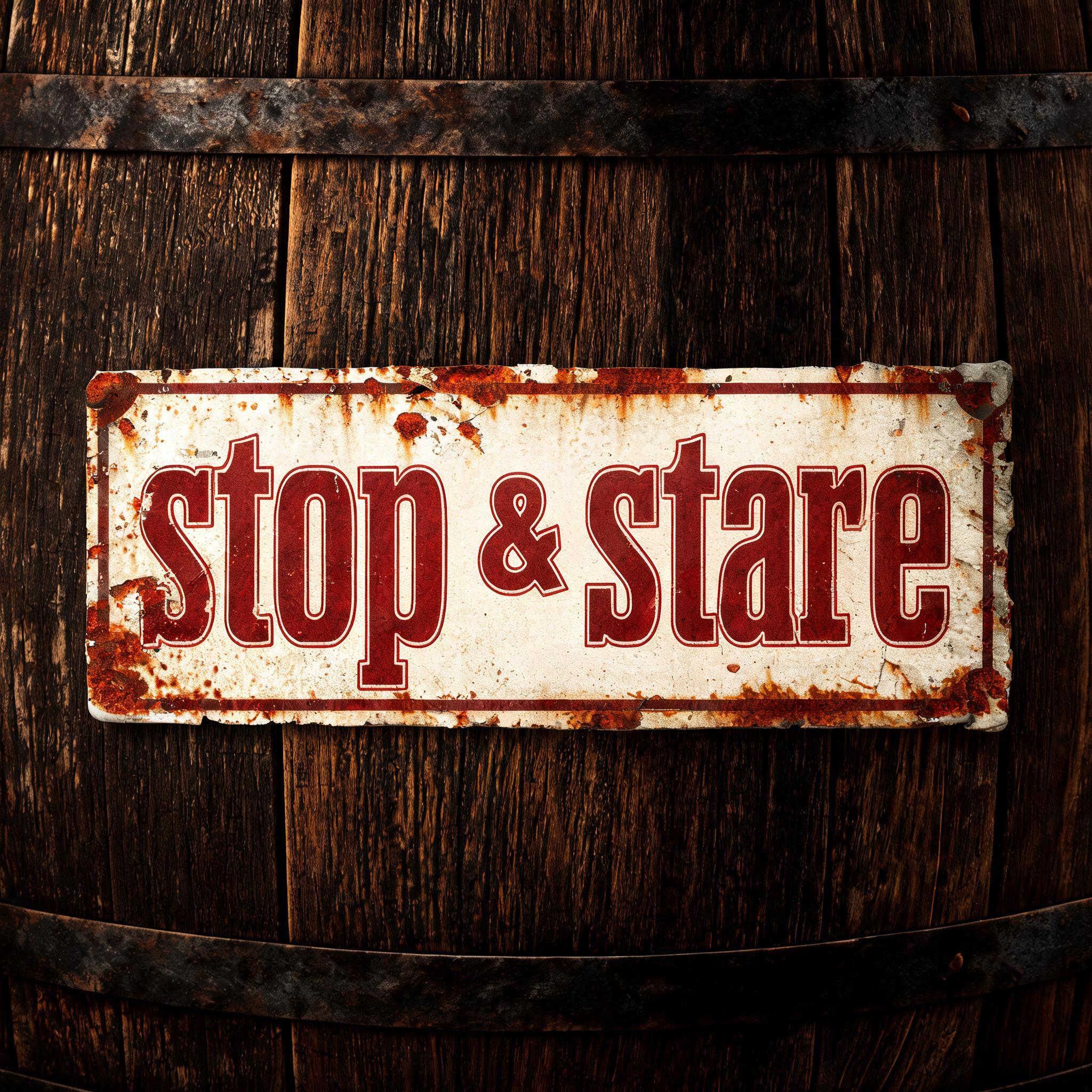 "stop & stare" — Vintage | AI Text Effect Generator