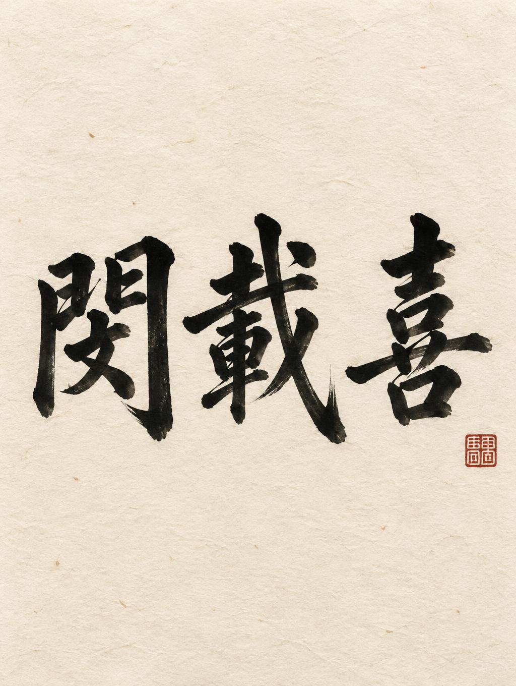 "閔載喜" — Brush Japanese Ink | AI Text Effect Generator