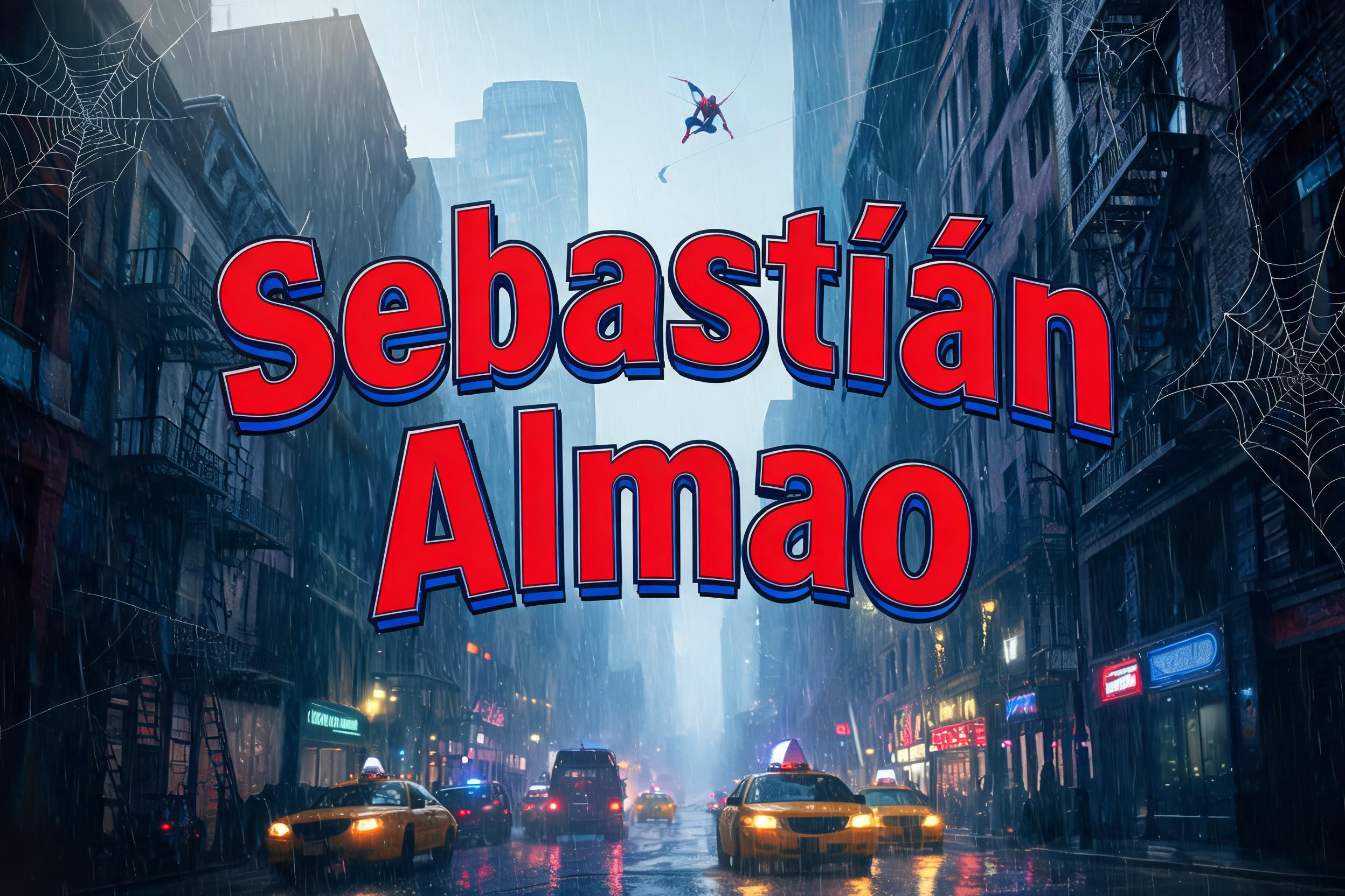 "Sebastián Almao" — Spider Hero | AI Text Effect Generator