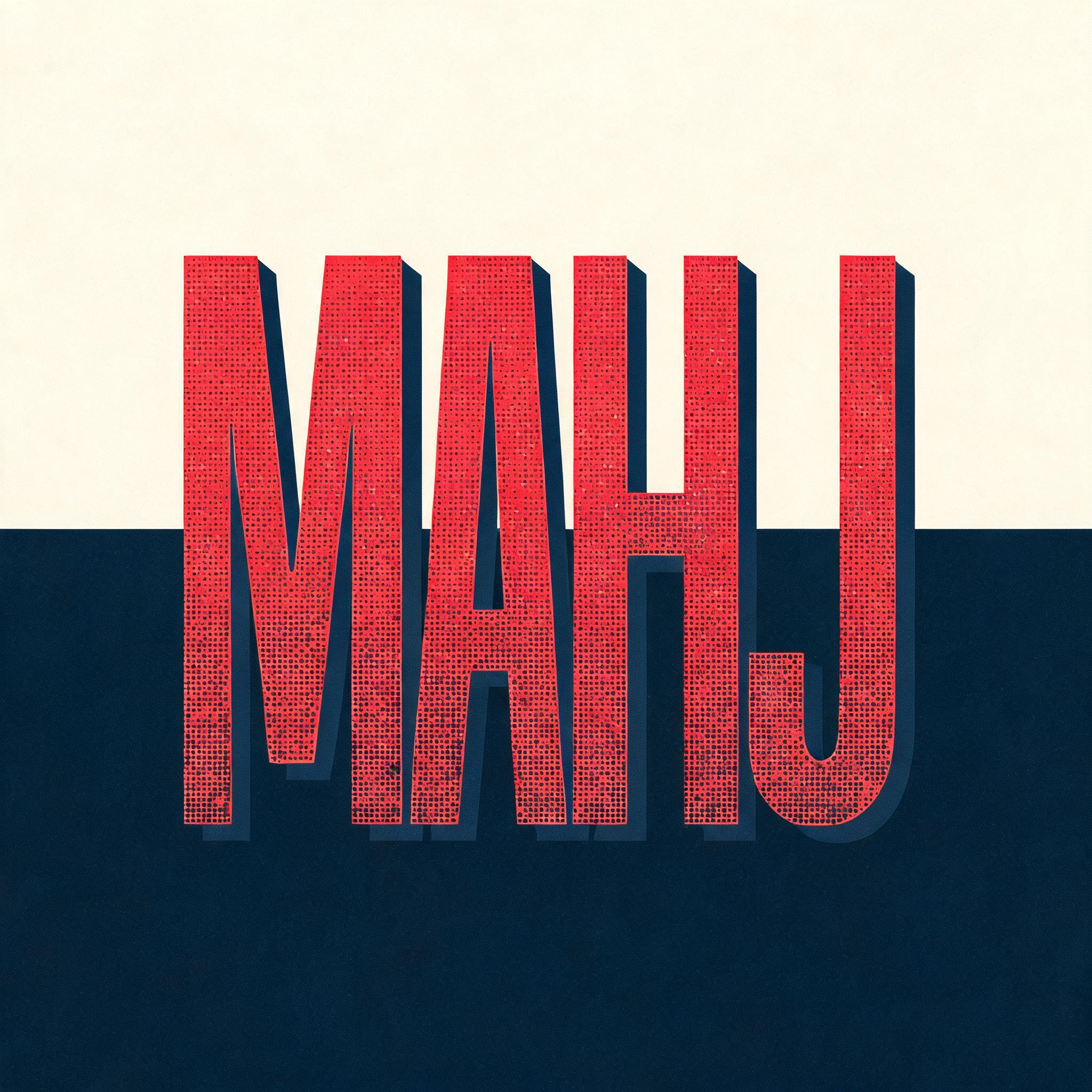 "MAHJ" — Duotone text effect