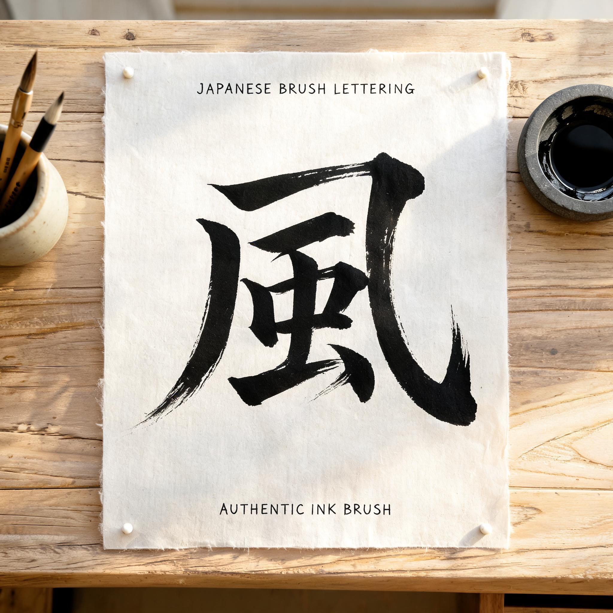"凪" — Brush Japanese Ink | AI Text Effect Generator