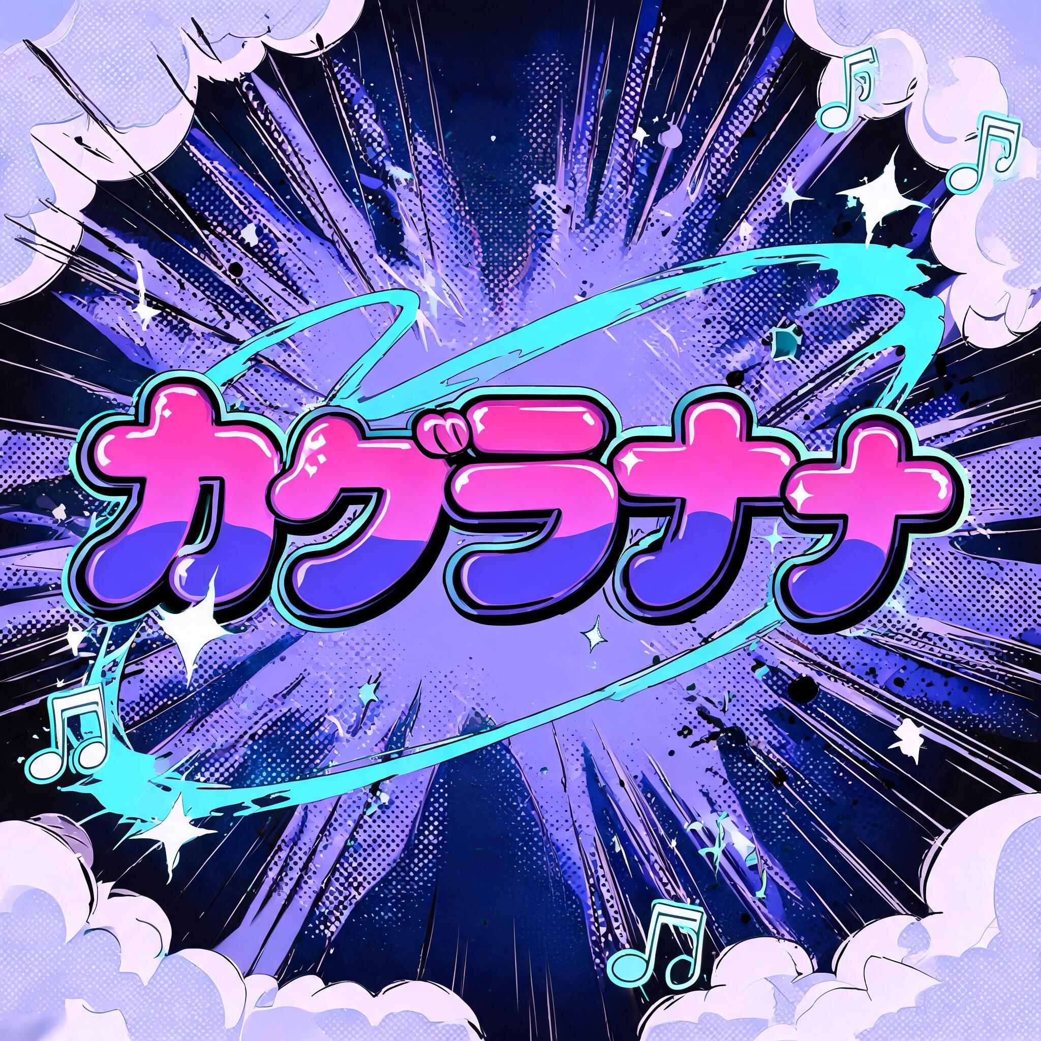 "カグラナナ" — Anime text effect