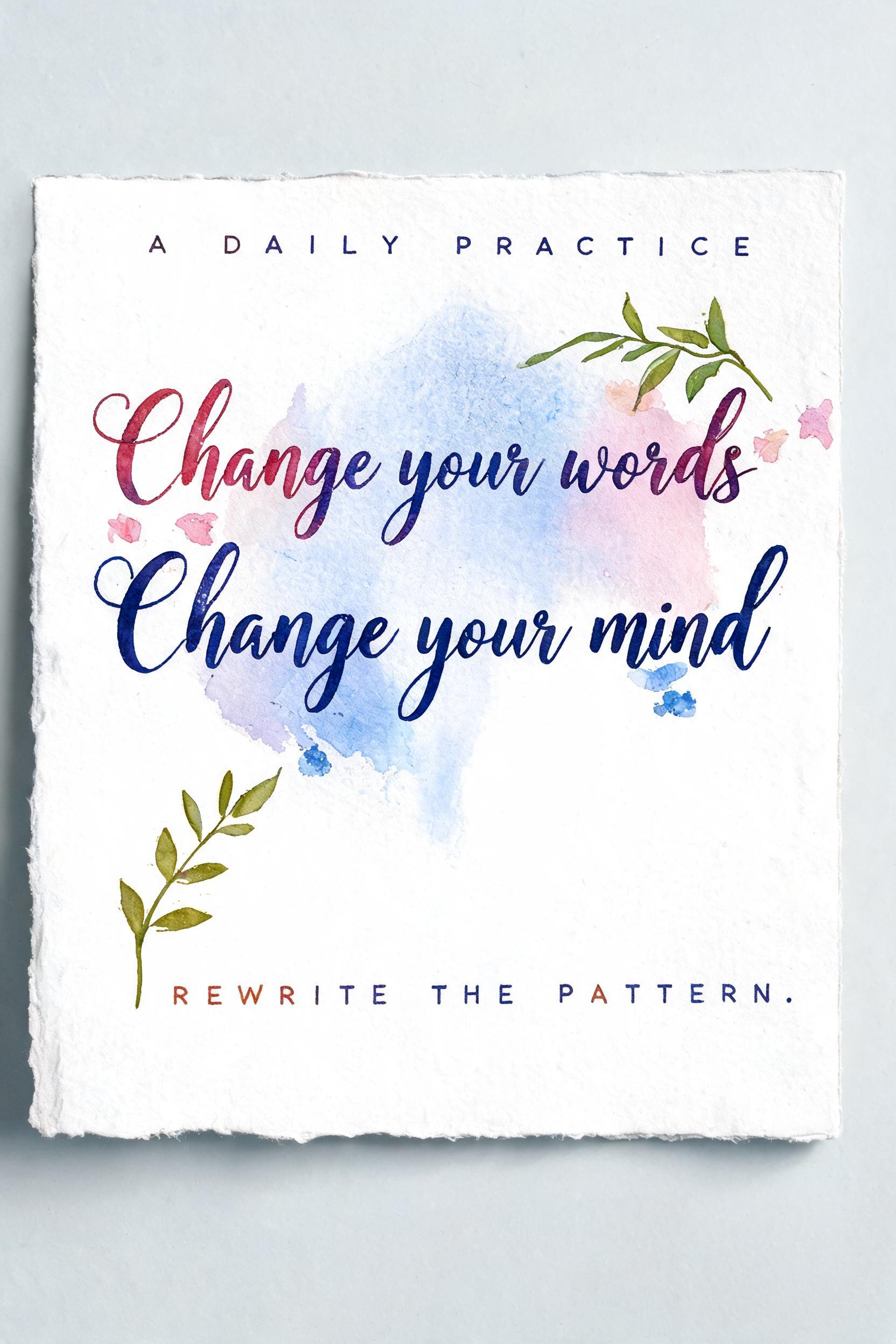 "Change your words
Change your mind" — Watercolor text effect