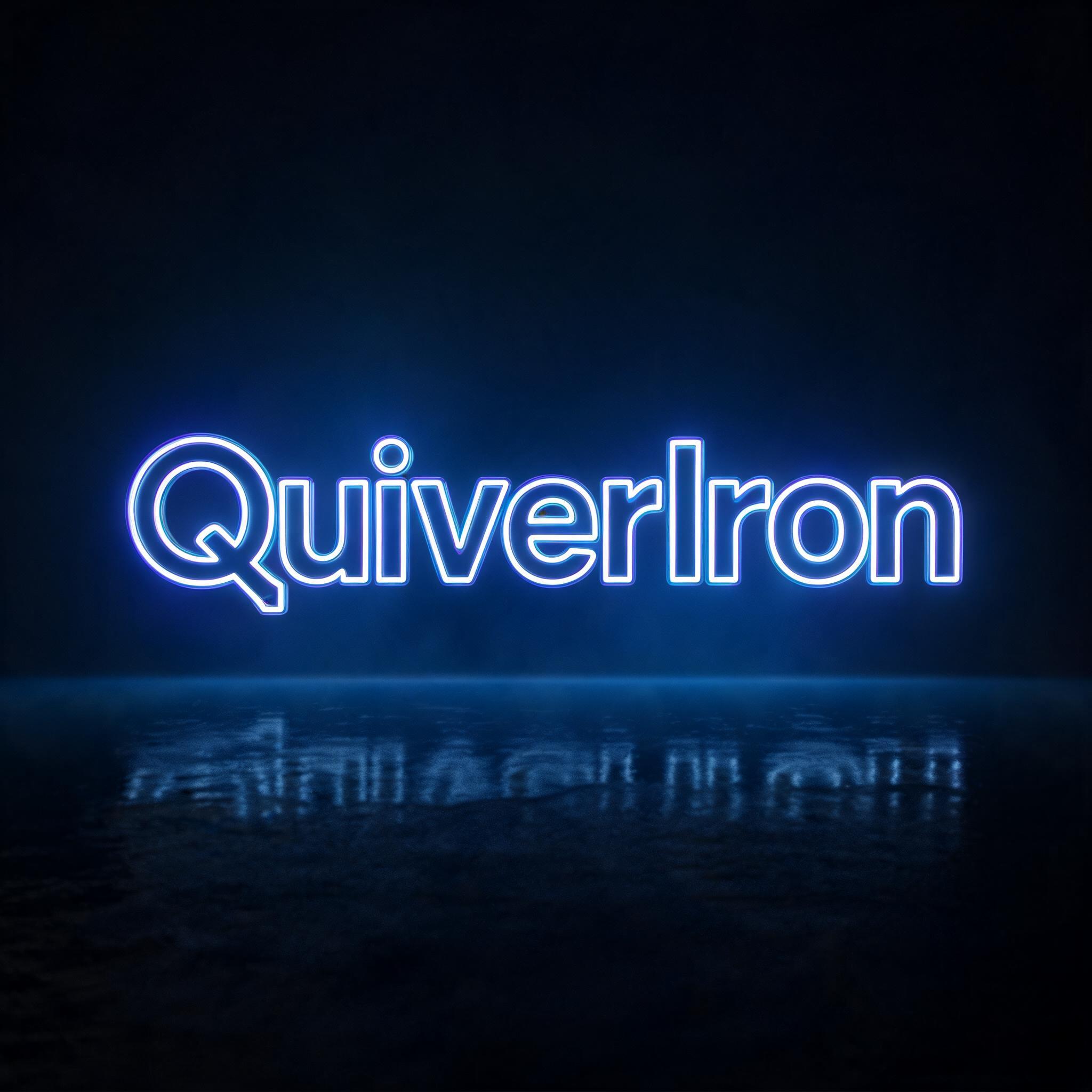 "QuiverIron" — Neon Outline text effect