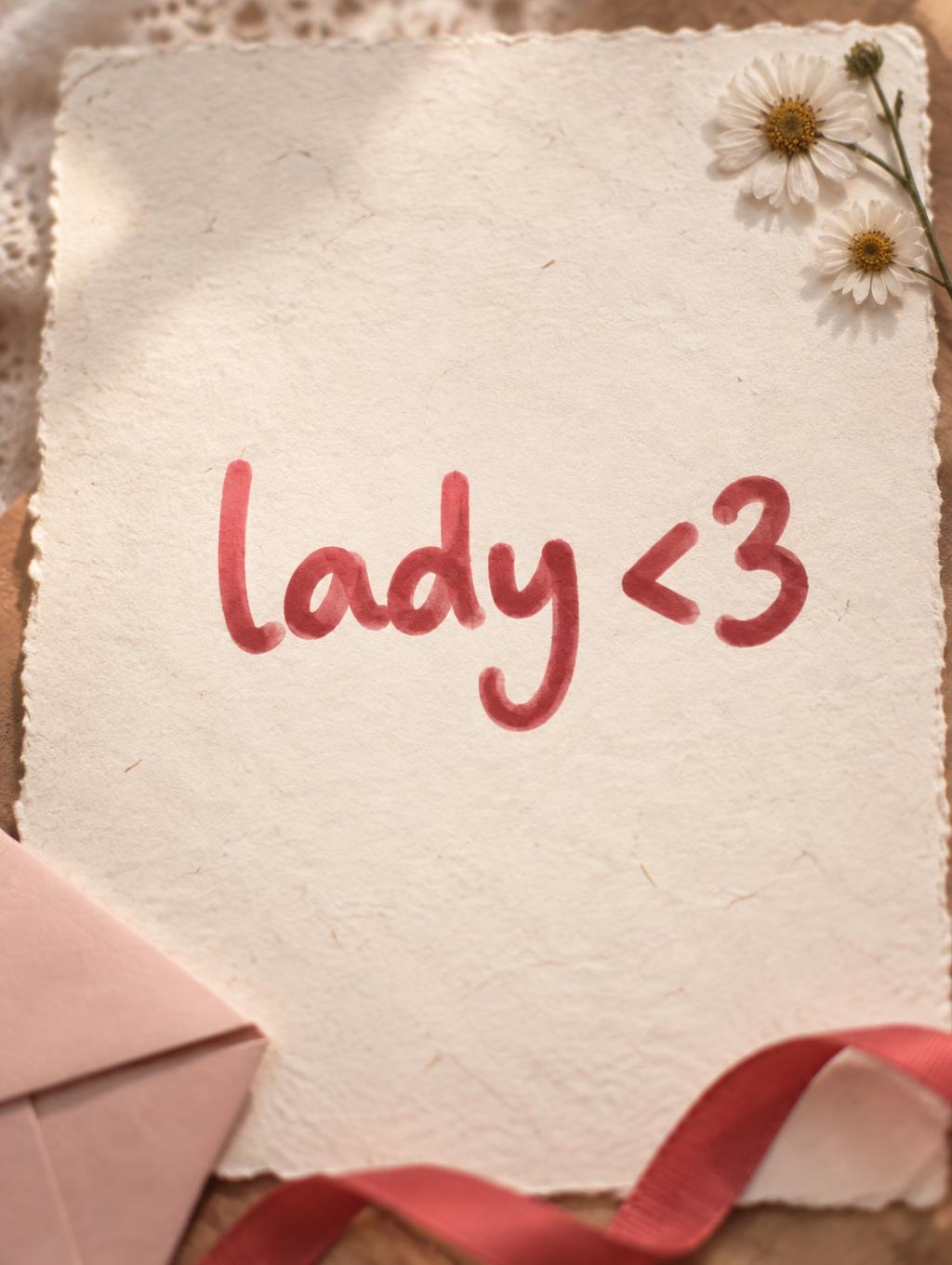 "lady <3" —  | AI Text Effect Generator