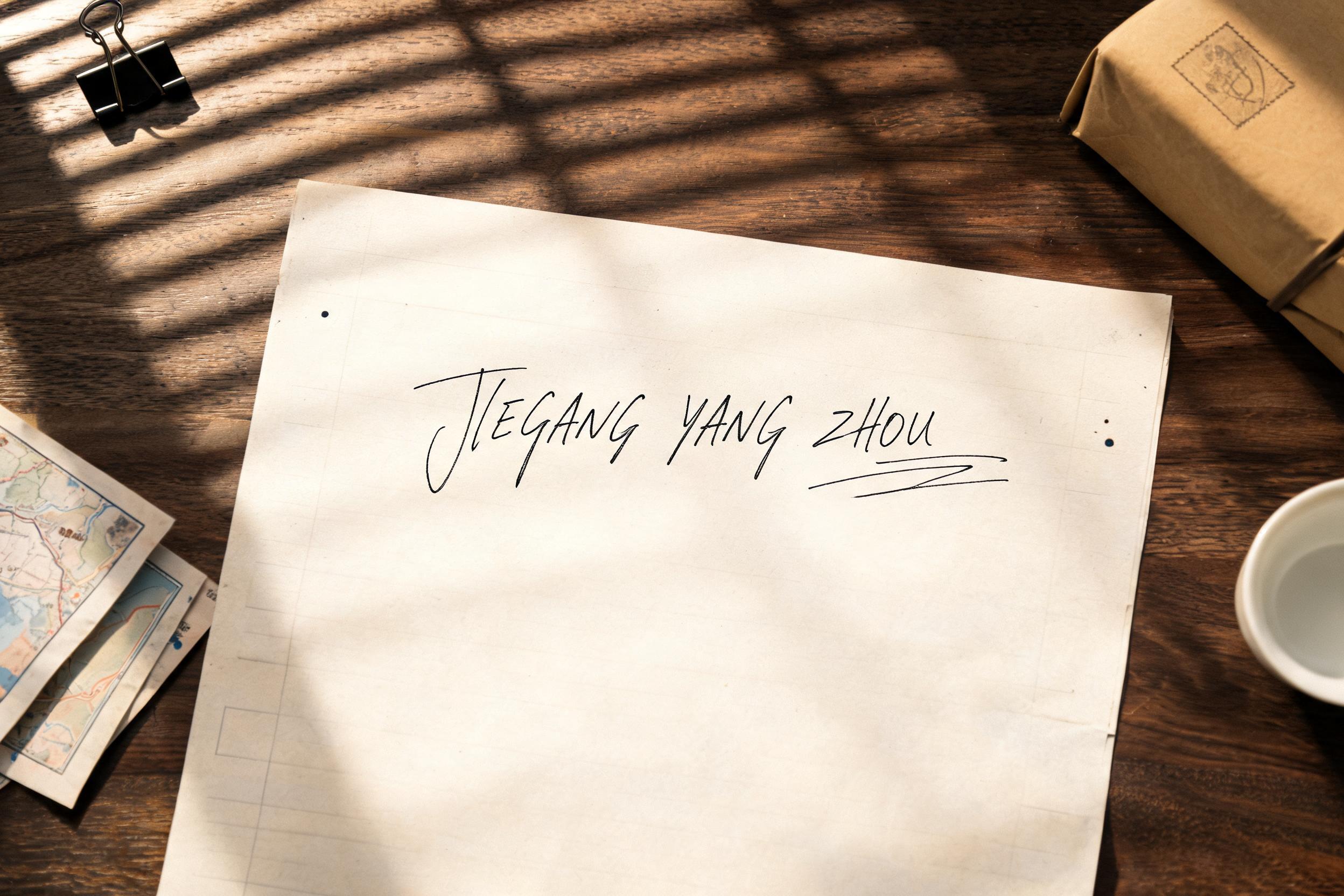 "JlEGANG YANG ZHOU" —  | AI Text Effect Generator