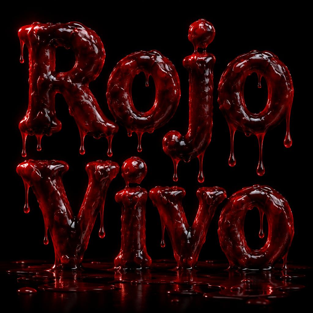 "Rojo Vivo" — Drip Font Blood | AI Text Effect Generator
