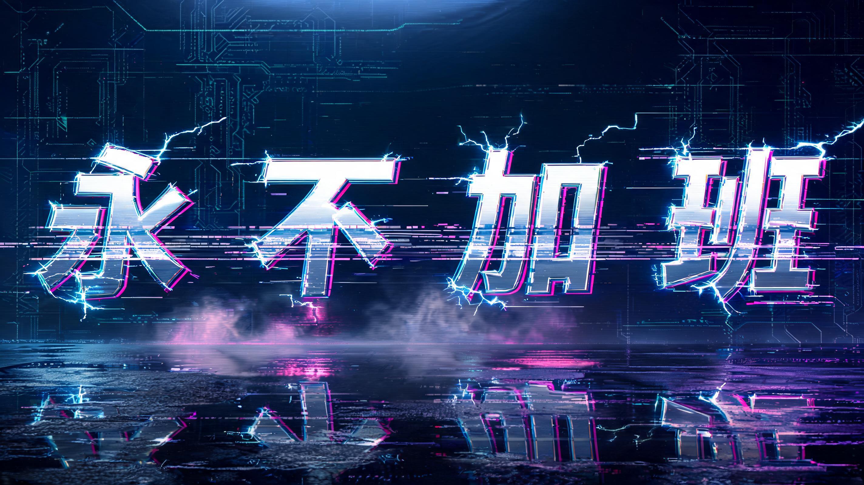 "永不加班" — Cyberpunk | AI Text Effect Generator