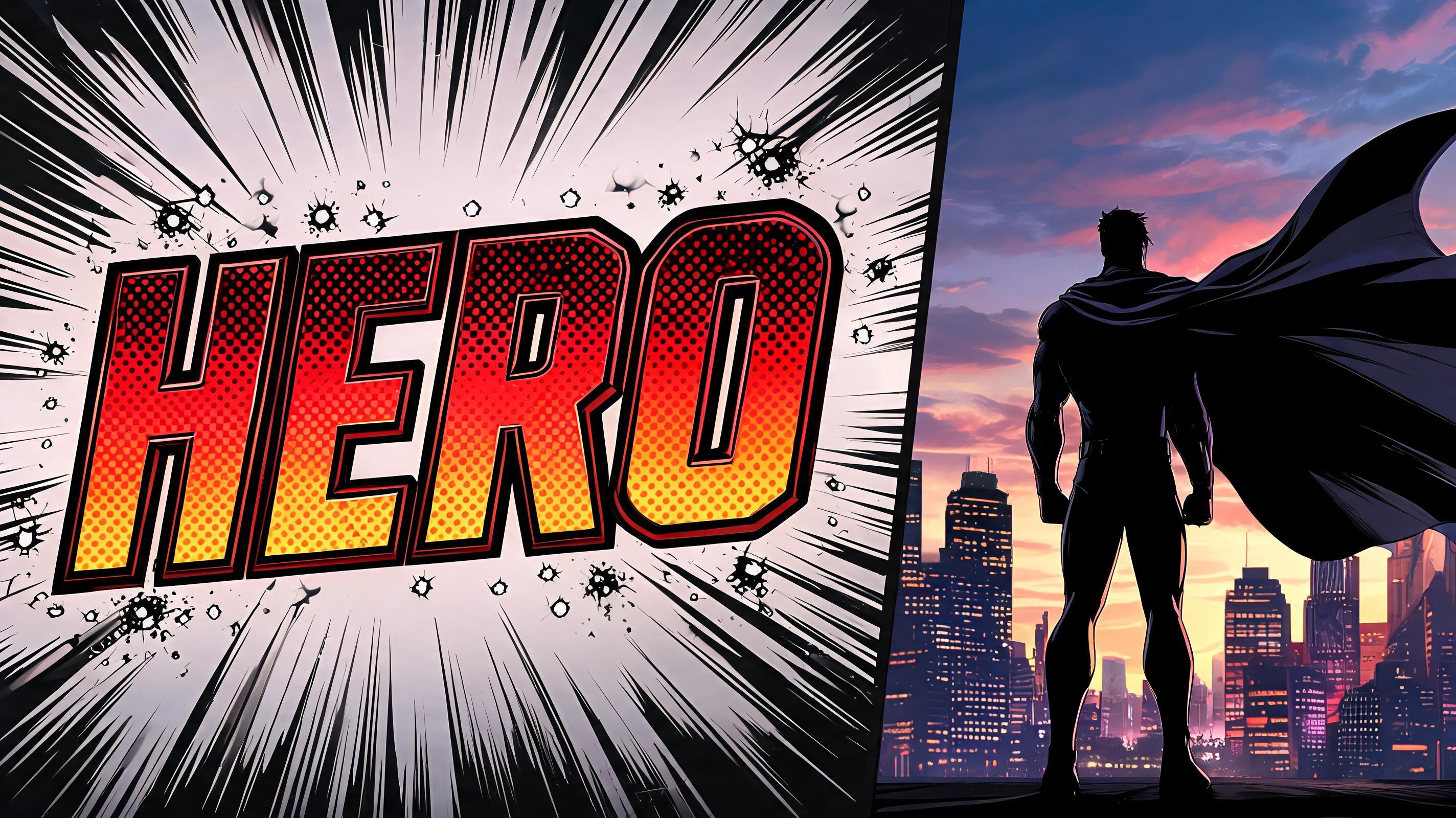 "HERO" — Comic Book | AI Text Effect Generator