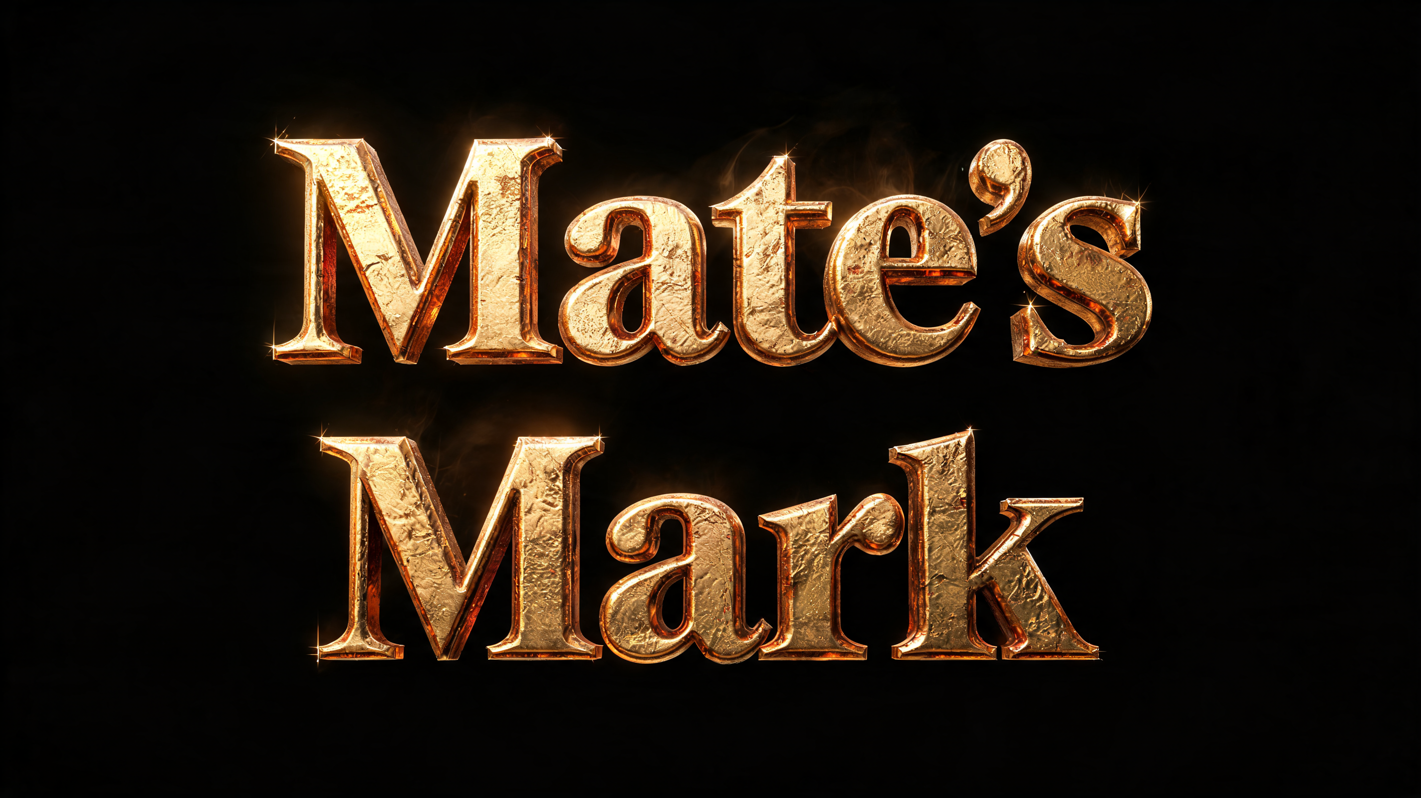 "Mate's Mark" — 3d Bold Gold | AI Text Effect Generator
