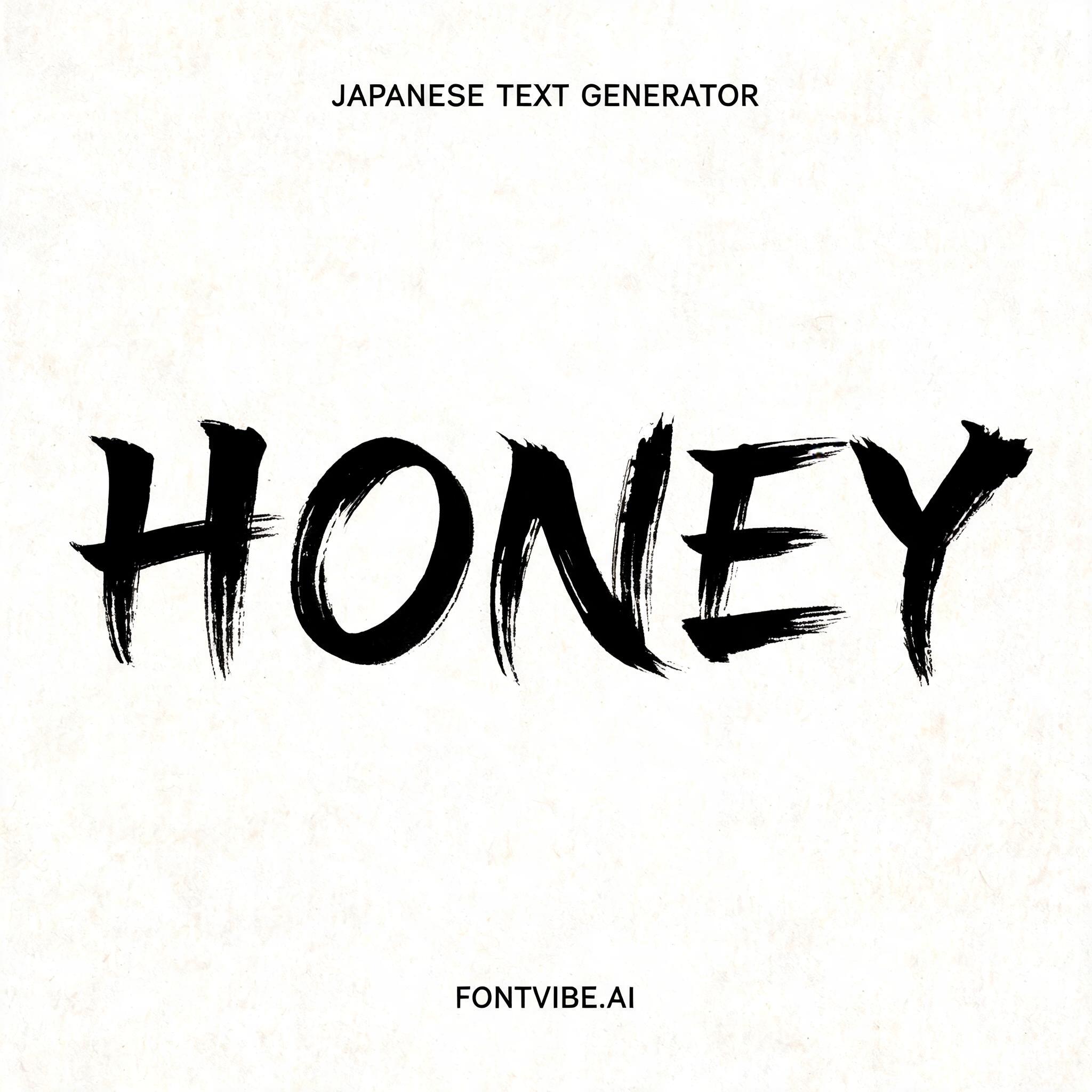 "HONEY" — Brush Japanese Ink | AI Text Effect Generator