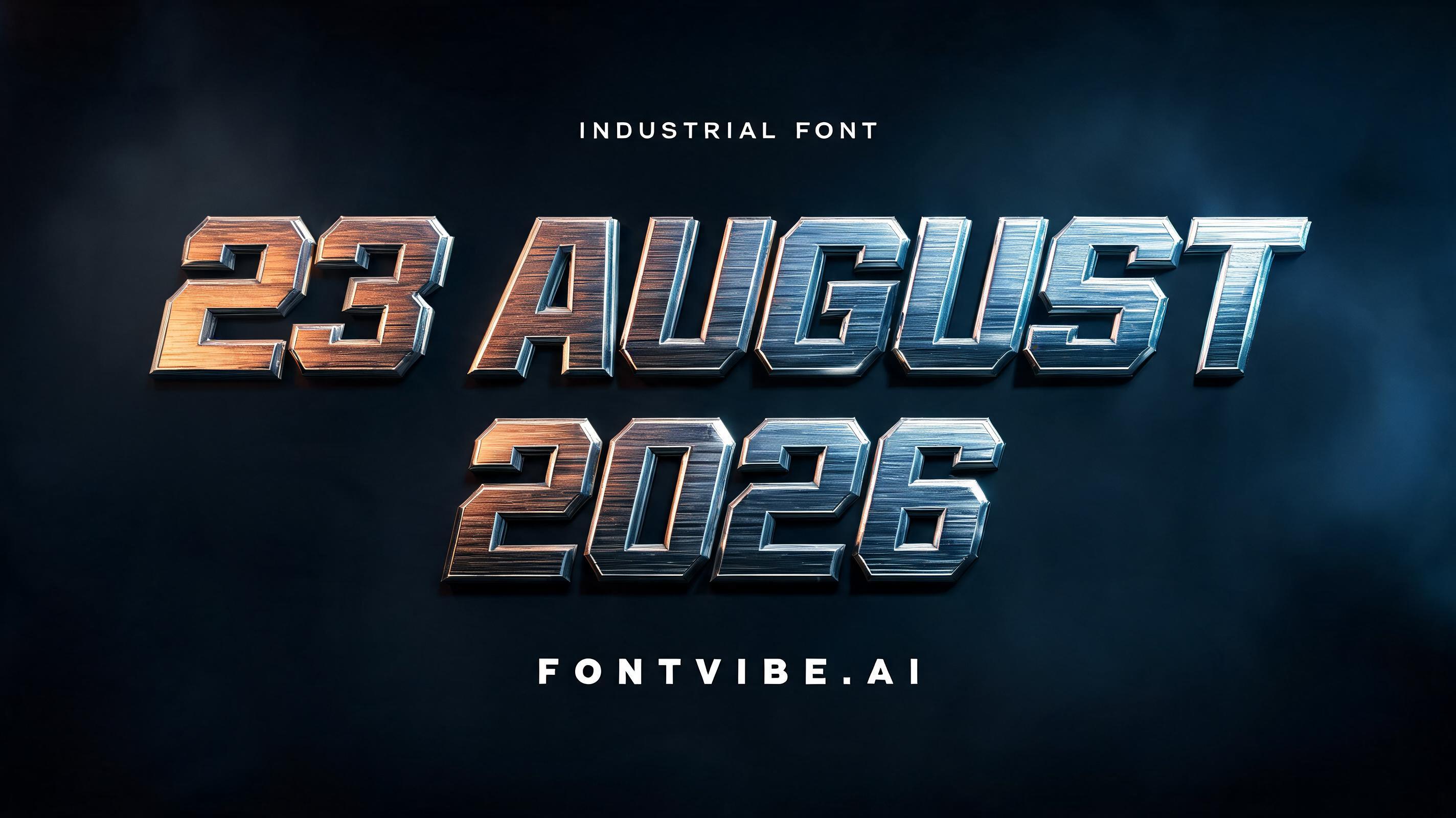 "23 August 2026" — Metallic | AI Text Effect Generator