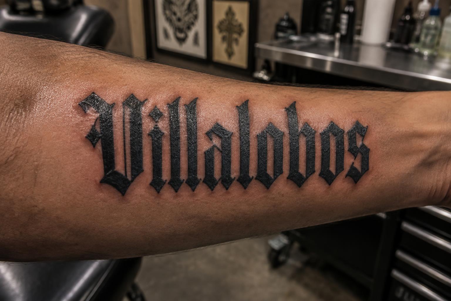 "Villalobos" — Tattoo | AI Text Effect Generator
