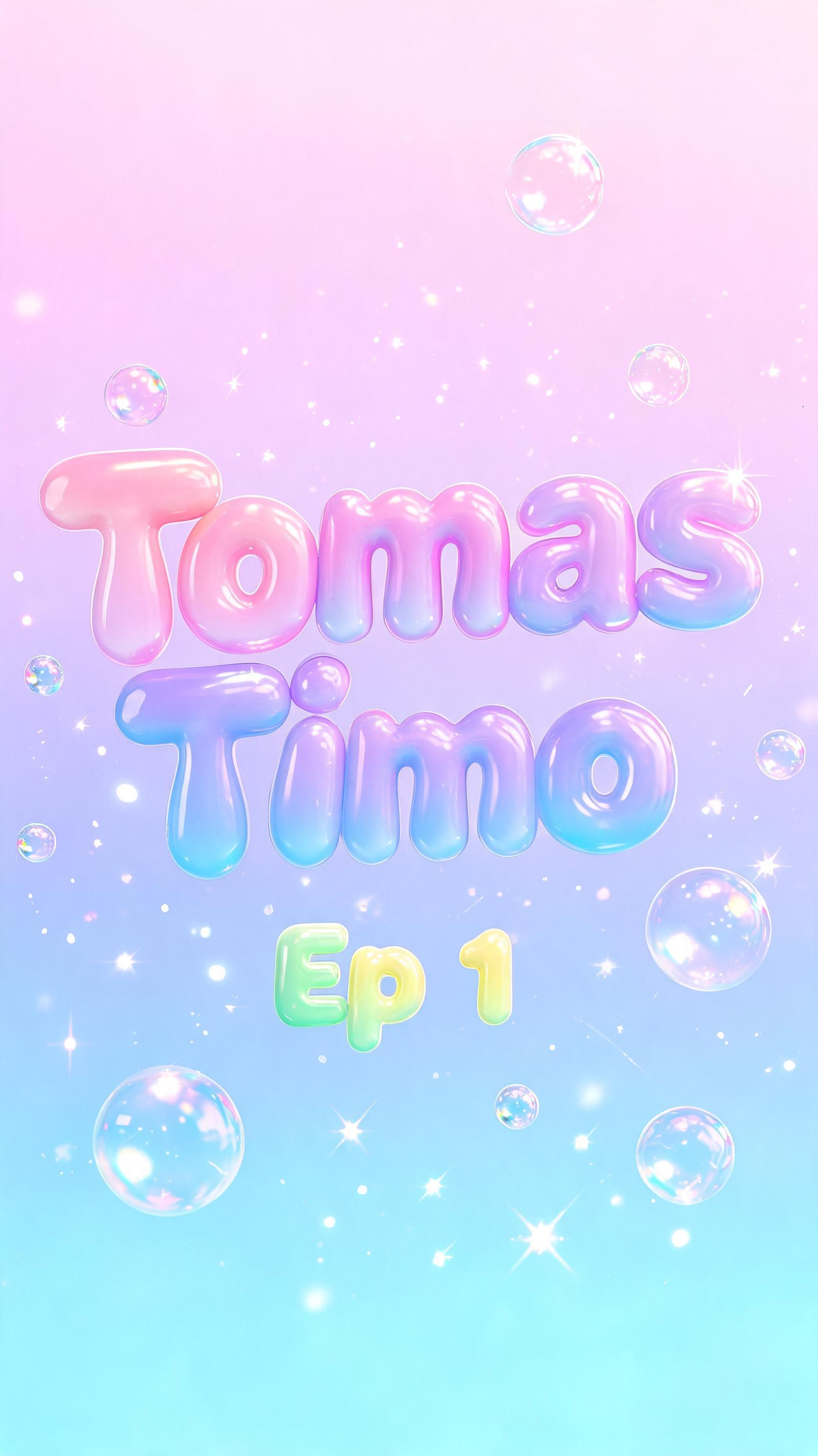 "Tomas Timo
     Ep 1" — Bubble text effect