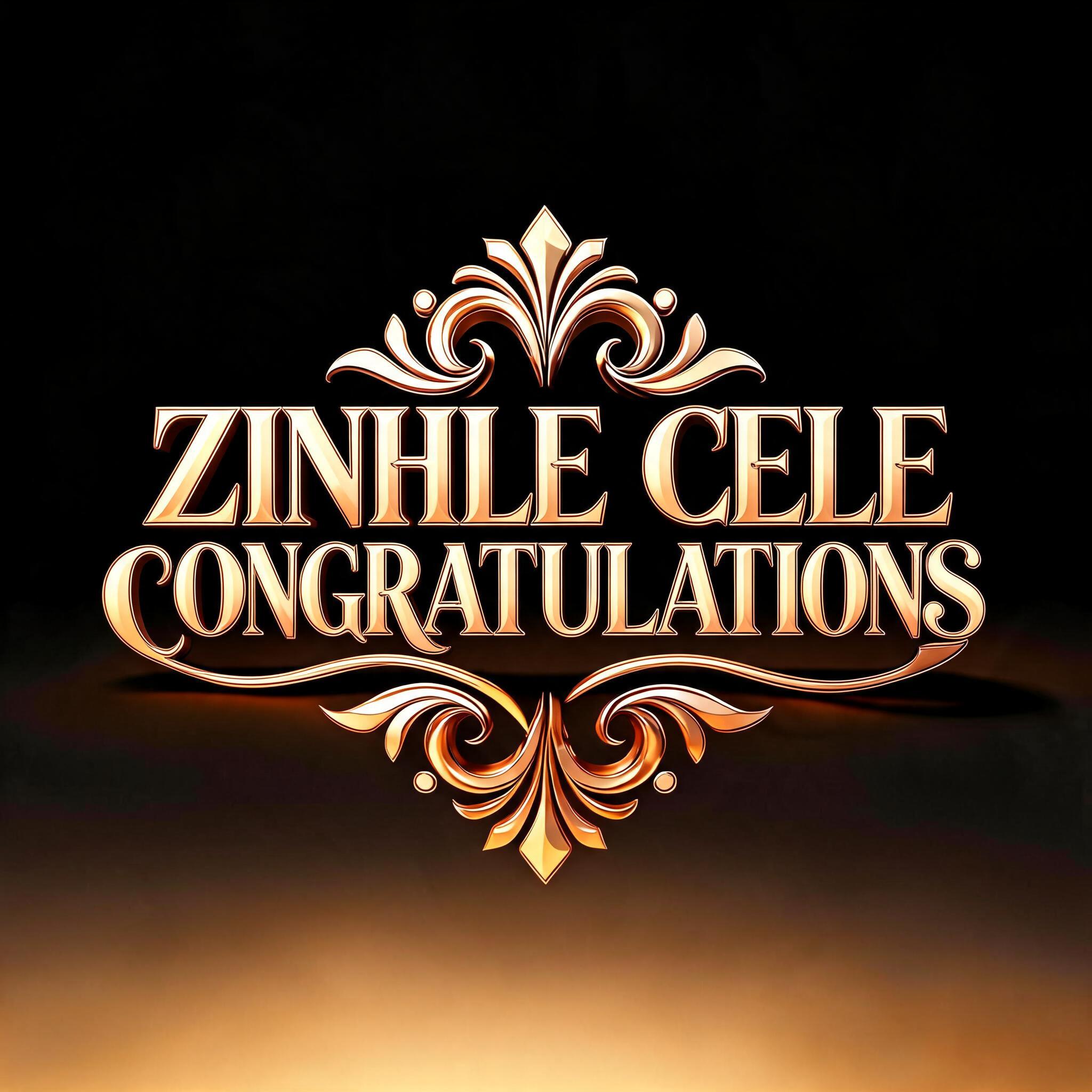 "ZINHLE CELE CONGRATULATIONS" — Diy text effect