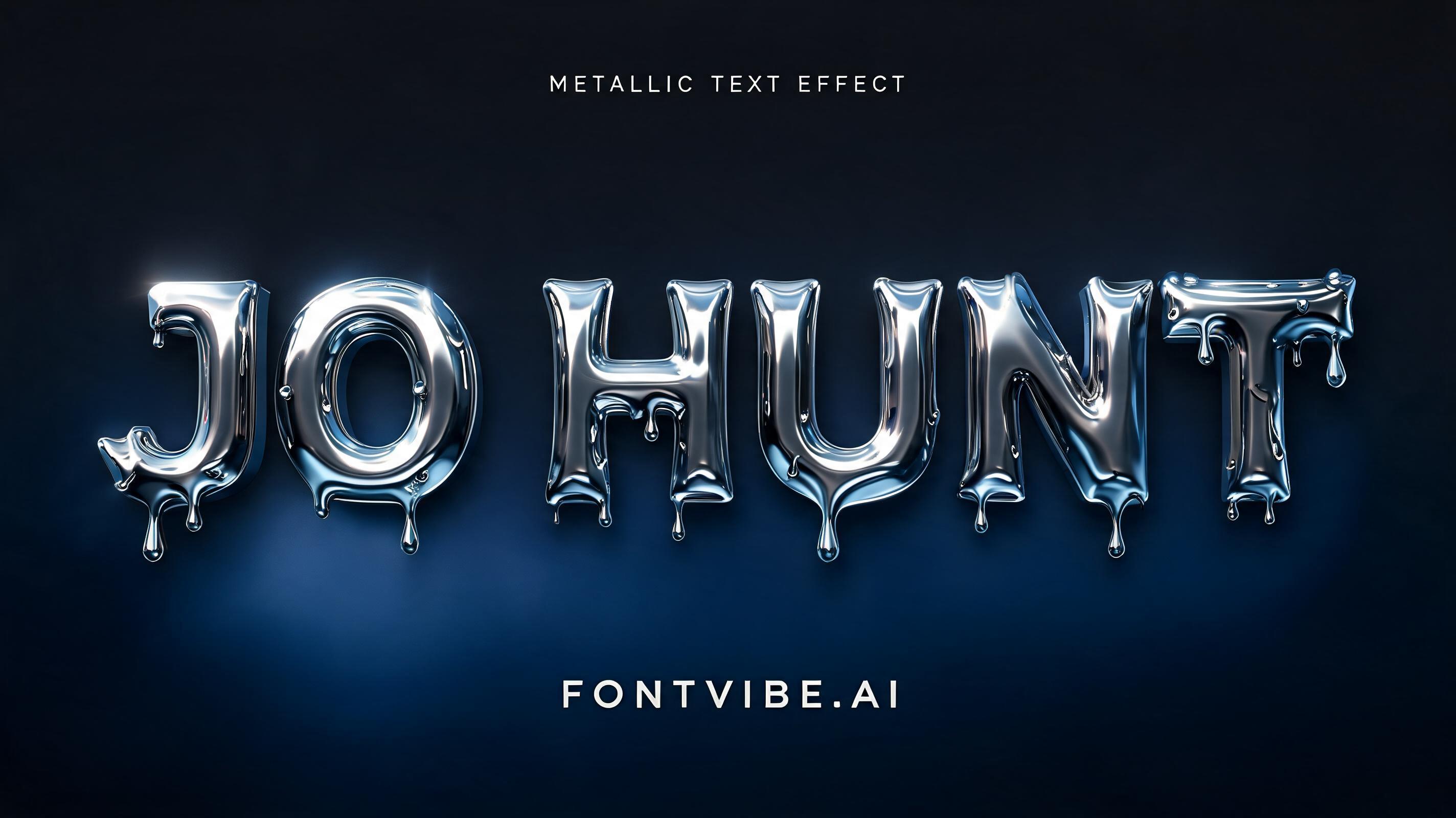 "JO HUNT" — Metallic | AI Text Effect Generator