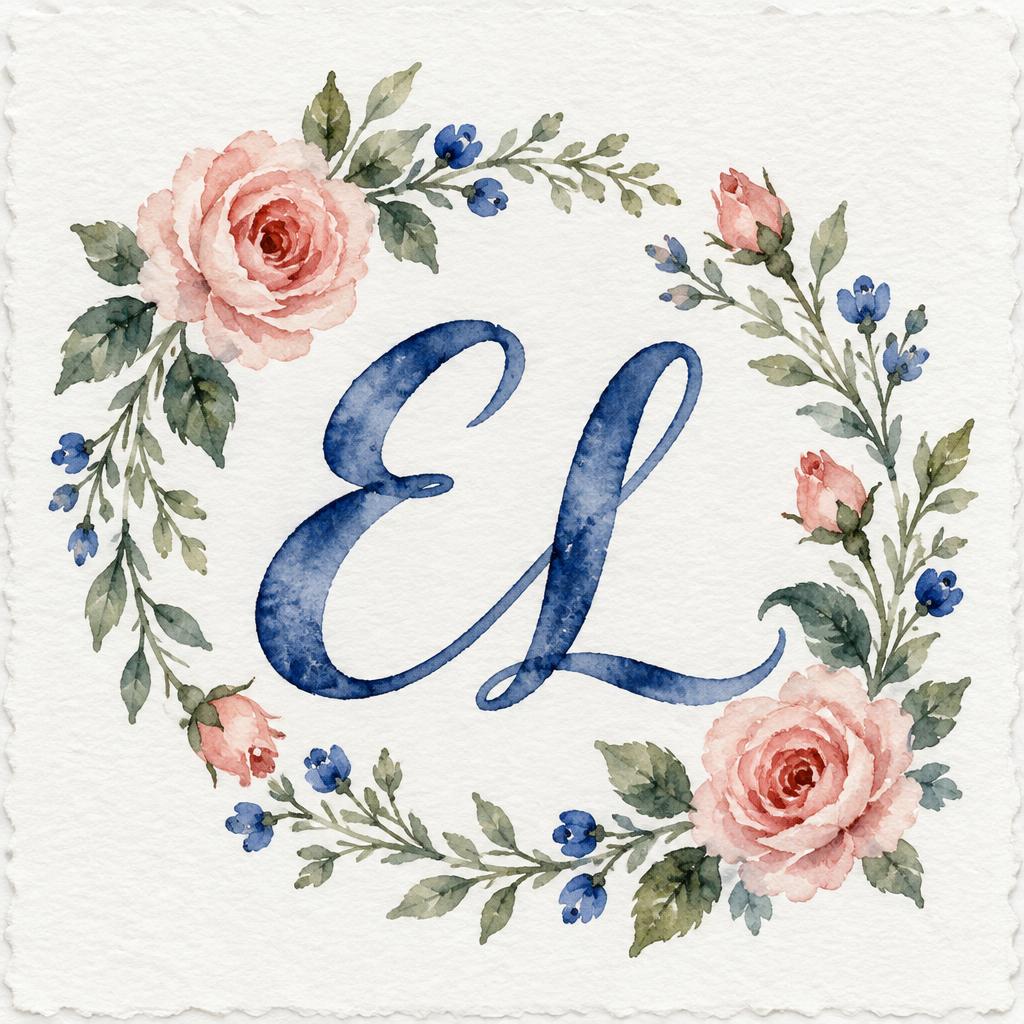 "EL" — Watercolor text effect