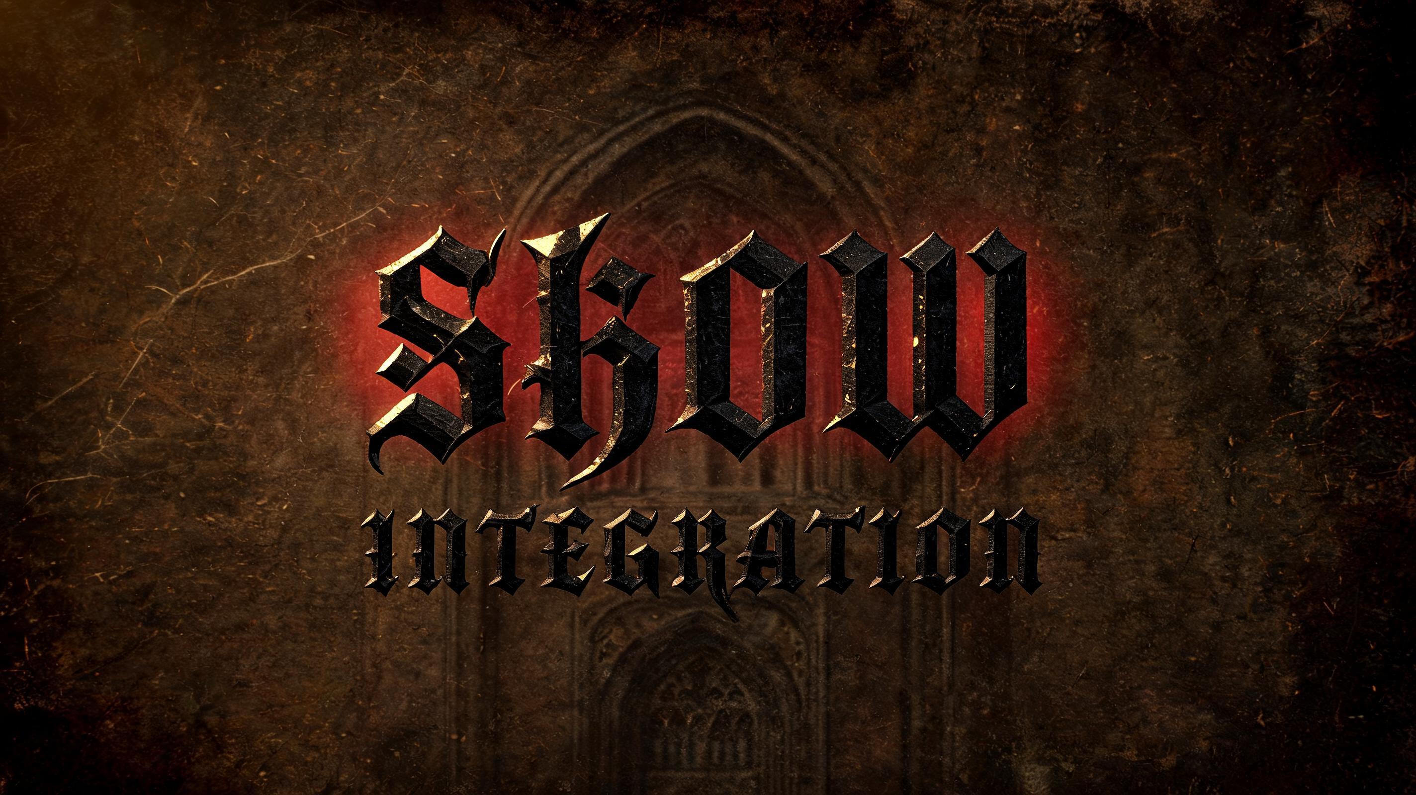 "SHOW INTEGRATION" — Gothic Font | AI Text Effect Generator
