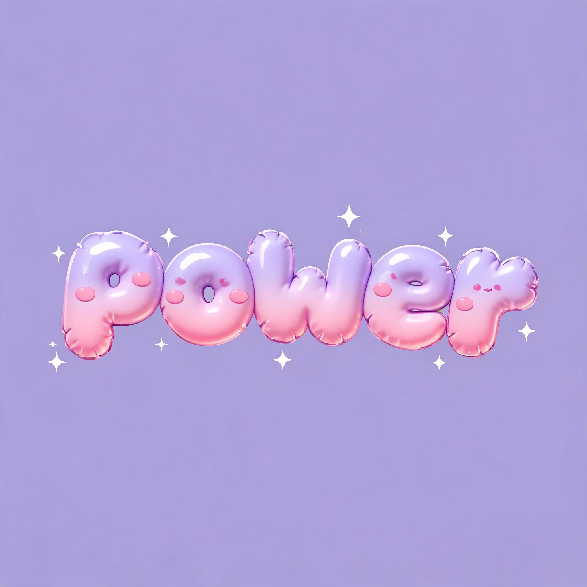"power" — Y2k Bubbly | AI Text Effect Generator