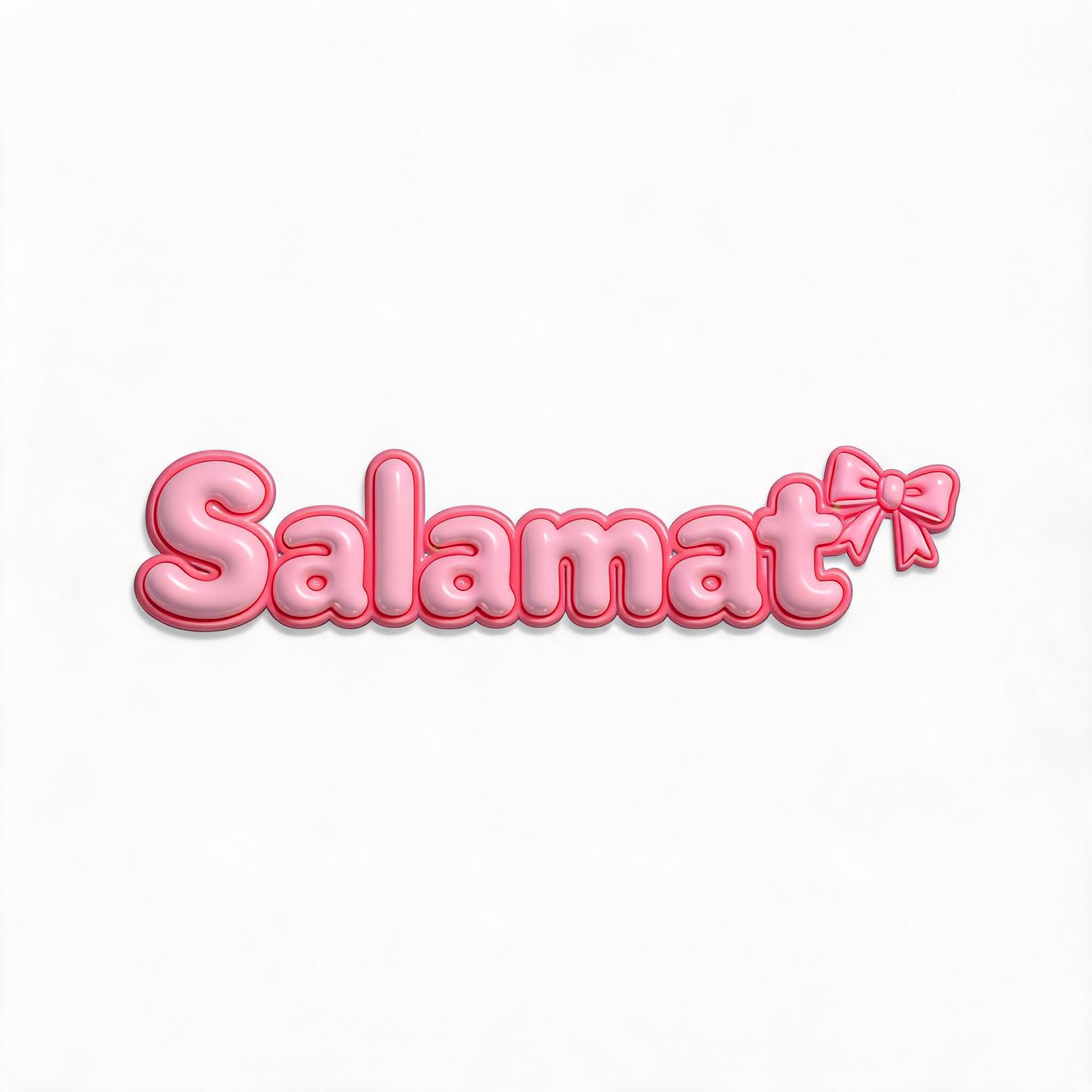 "Salamat 🎀" — 3d Bold Inflated | AI Text Effect Generator