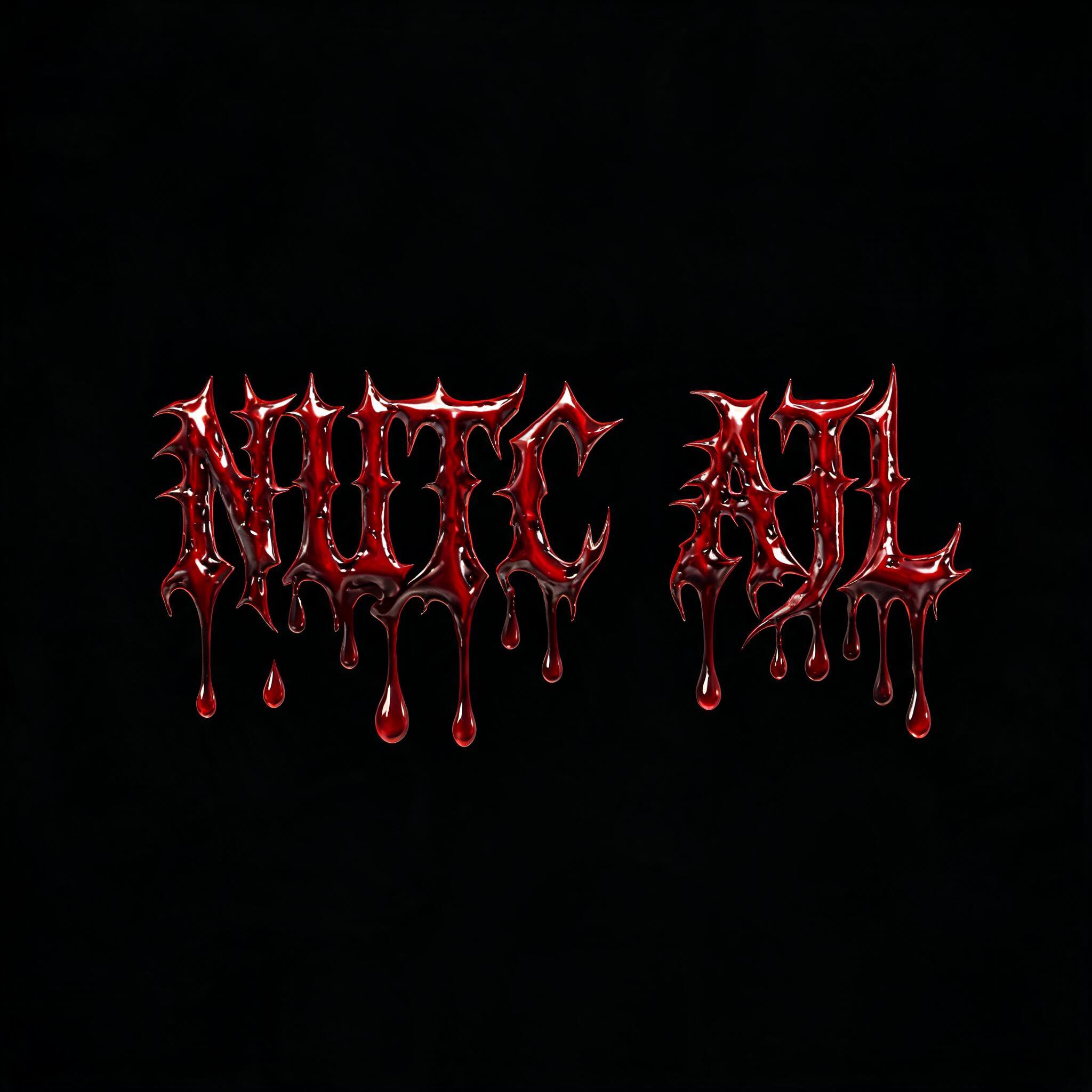 "NUTC AJL" — Drip Font Blood | AI Text Effect Generator
