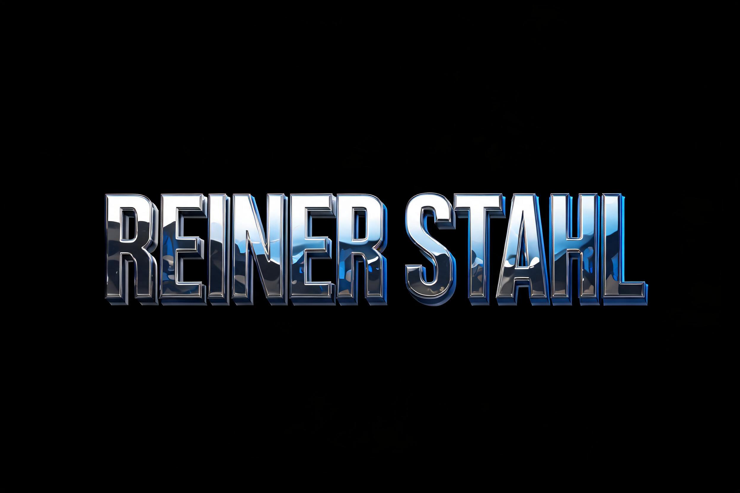 "REINER STAHL" — Chrome Metal 3d | AI Text Effect Generator