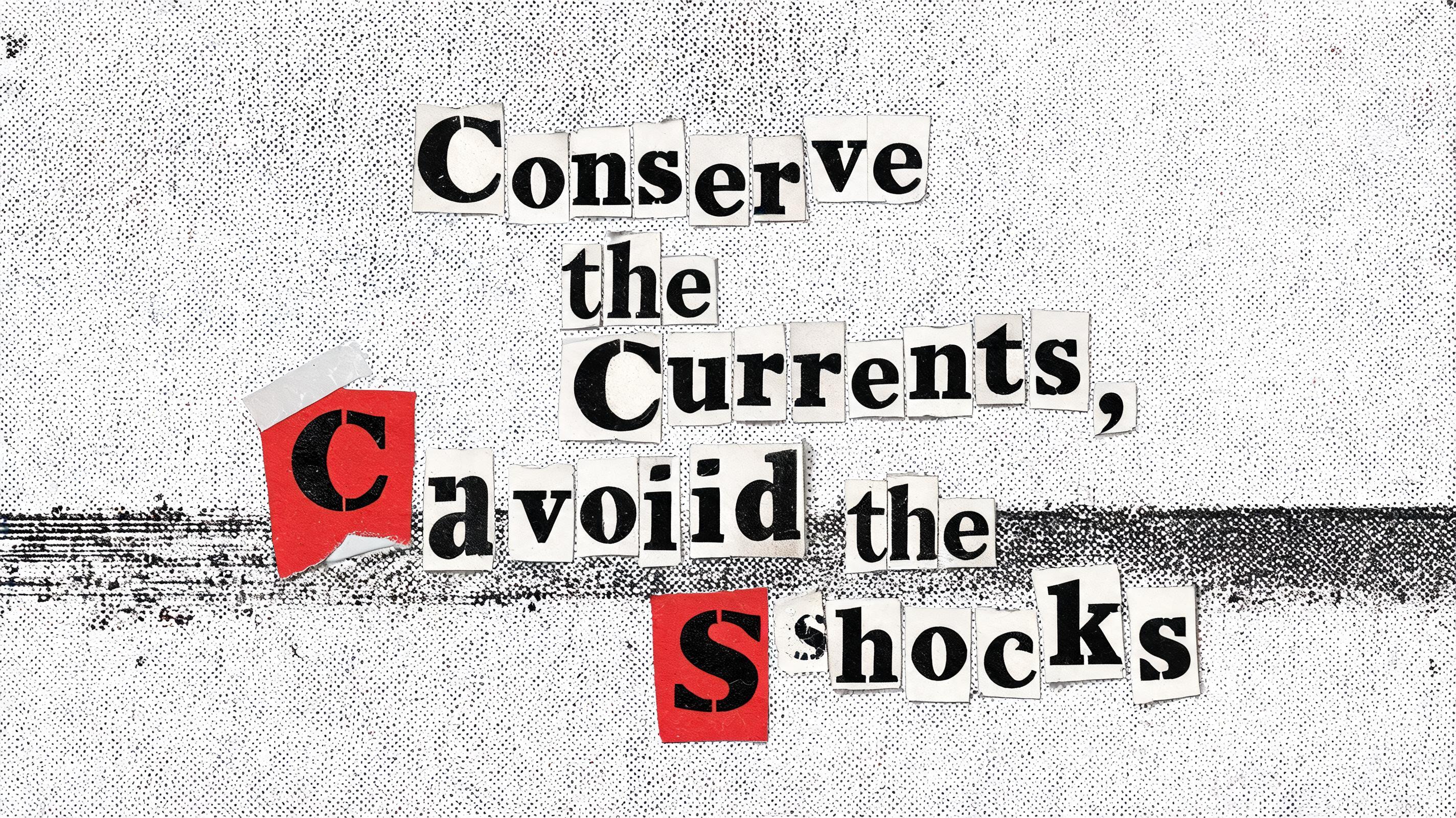 "Conserve the Currents, Avoid the Shocks" — Grunge | AI Text Effect Generator