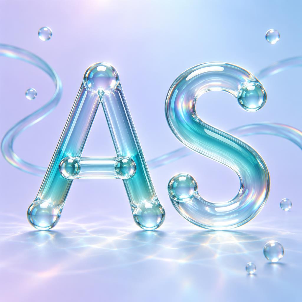 "AS" — Glass Liquid | AI Text Effect Generator
