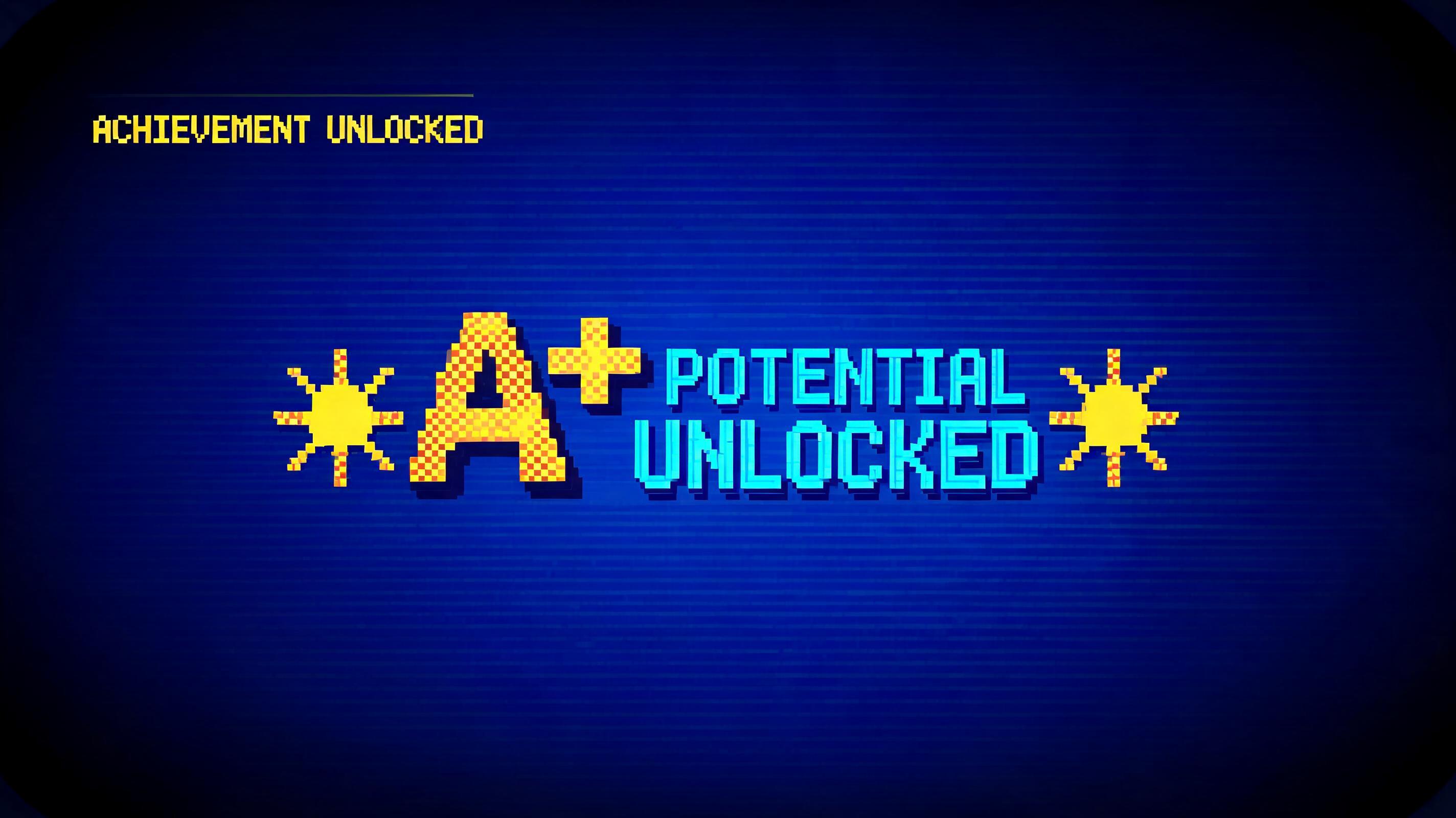 "A+POtential Unlocked" — Pixel Art | AI Text Effect Generator
