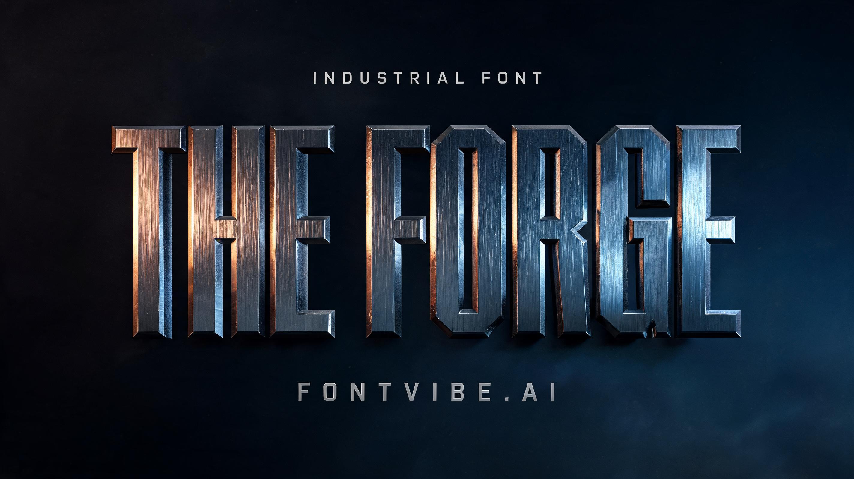 "THE FORGE" — Metallic | AI Text Effect Generator