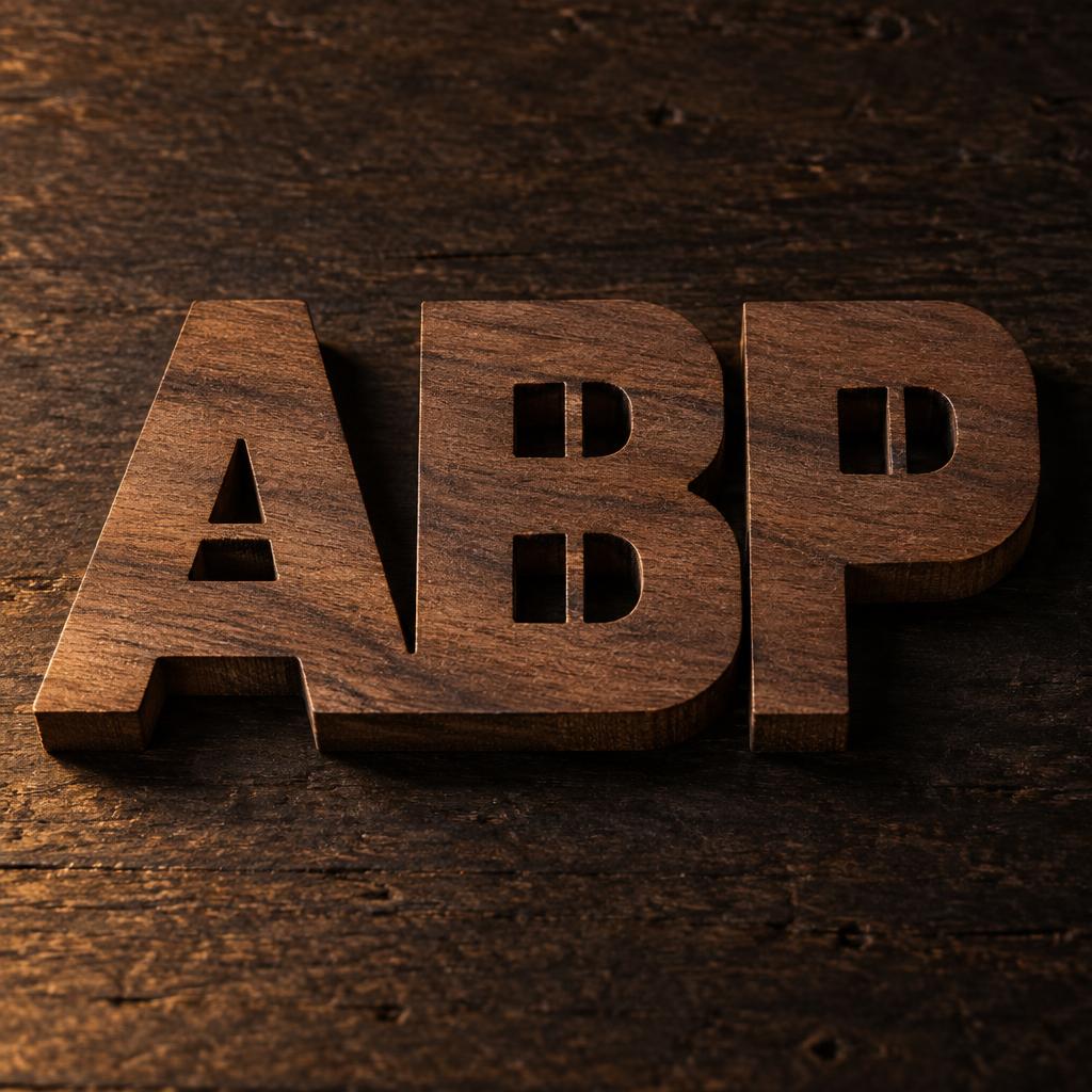 "ABP" — Laser Cut text effect