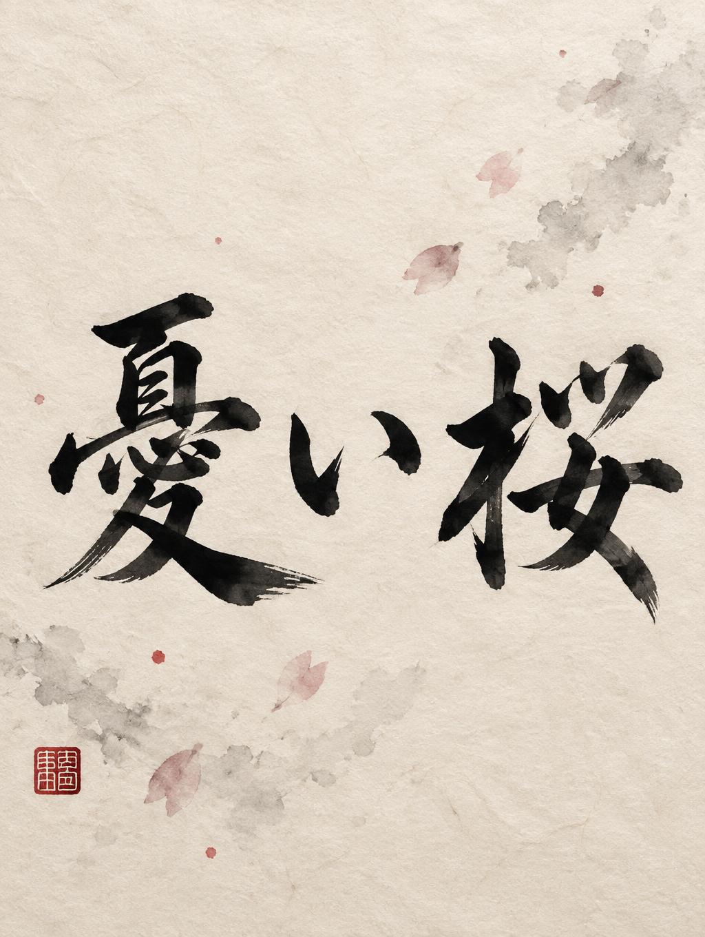 "憂い桜" — Brush Japanese Ink | AI Text Effect Generator