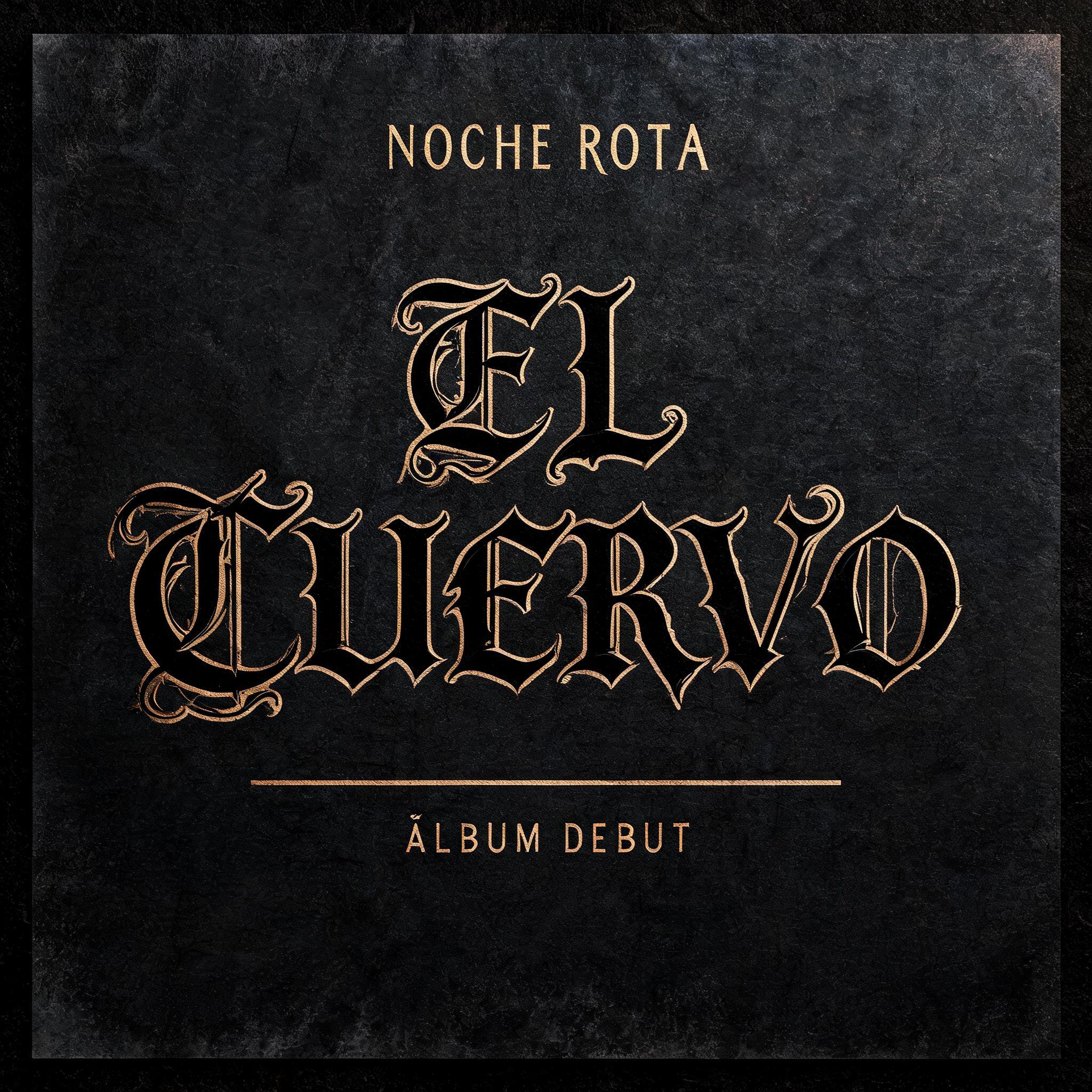 "EL CUERVO
NOCHE ROTA
ÁLBUM DEBUT" — Gothic Font text effect