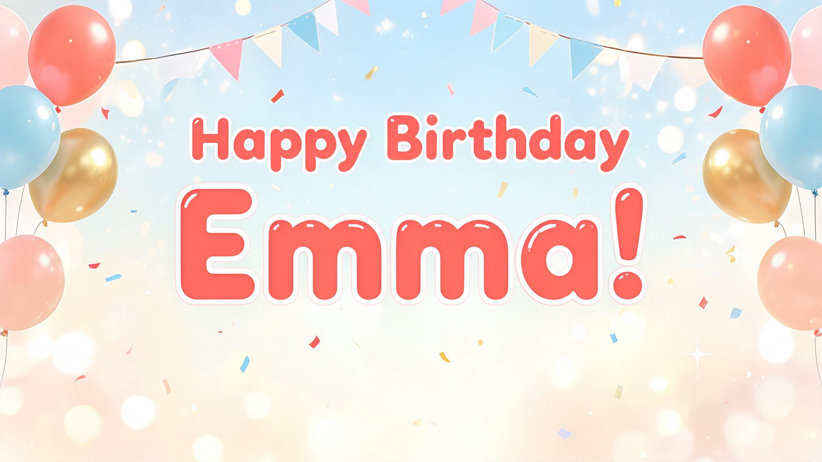 "Happy Birthday Emma!" — Birthday | AI Text Effect Generator