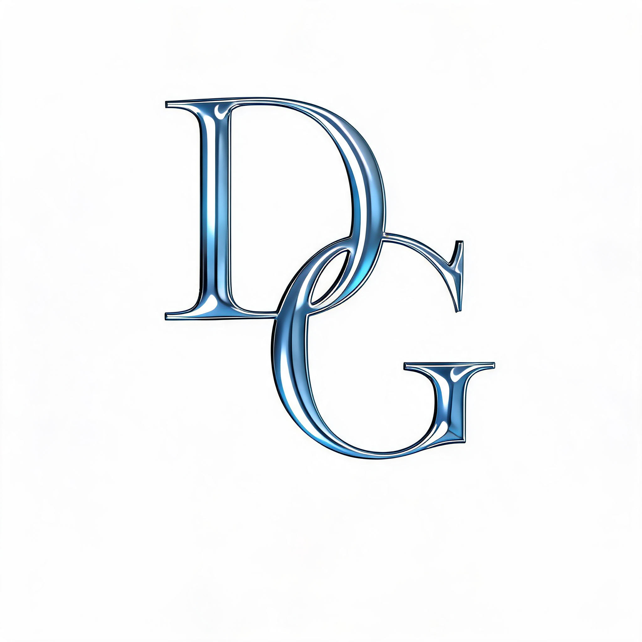 "DG" — Cyberpunk Chrome text effect