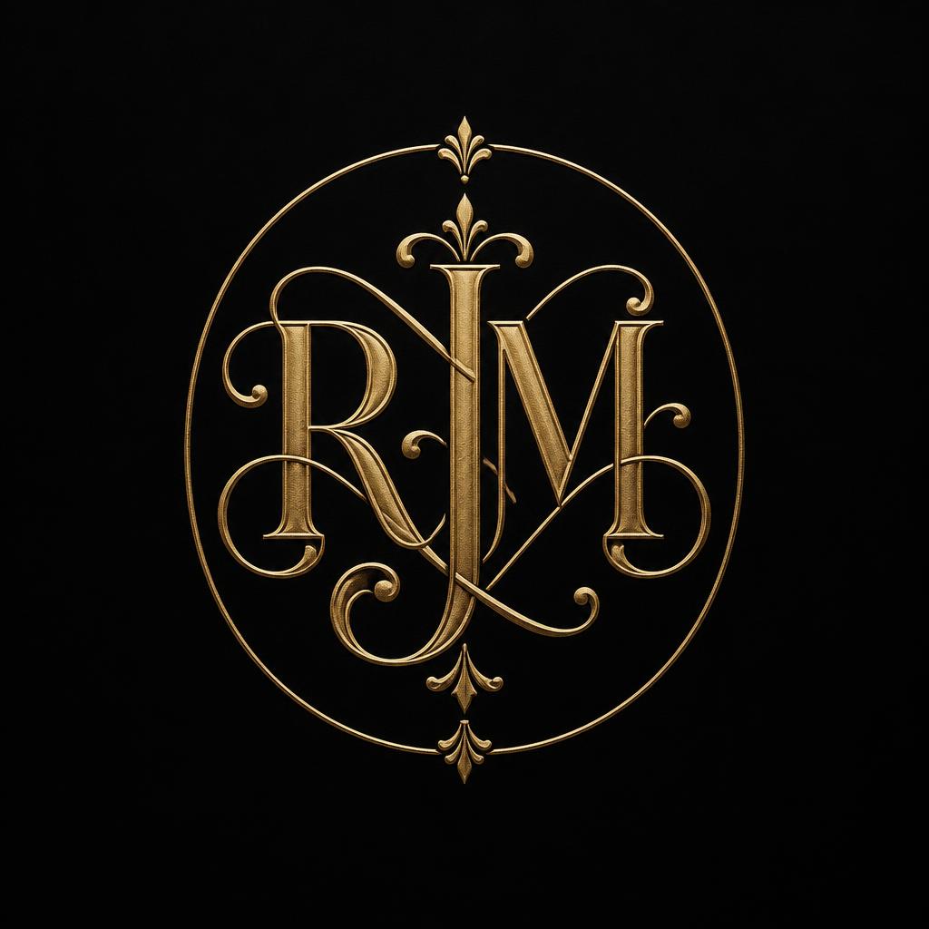 "RJM" — Elegant Script | AI Text Effect Generator