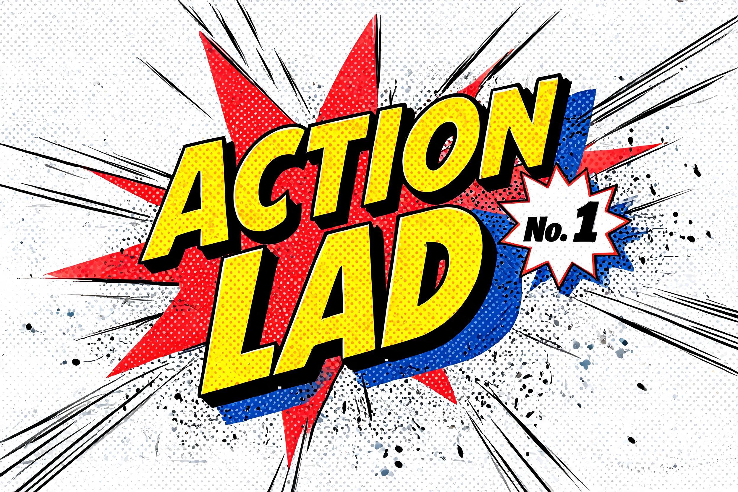 "ACTION LAD" — Comic Book text effect