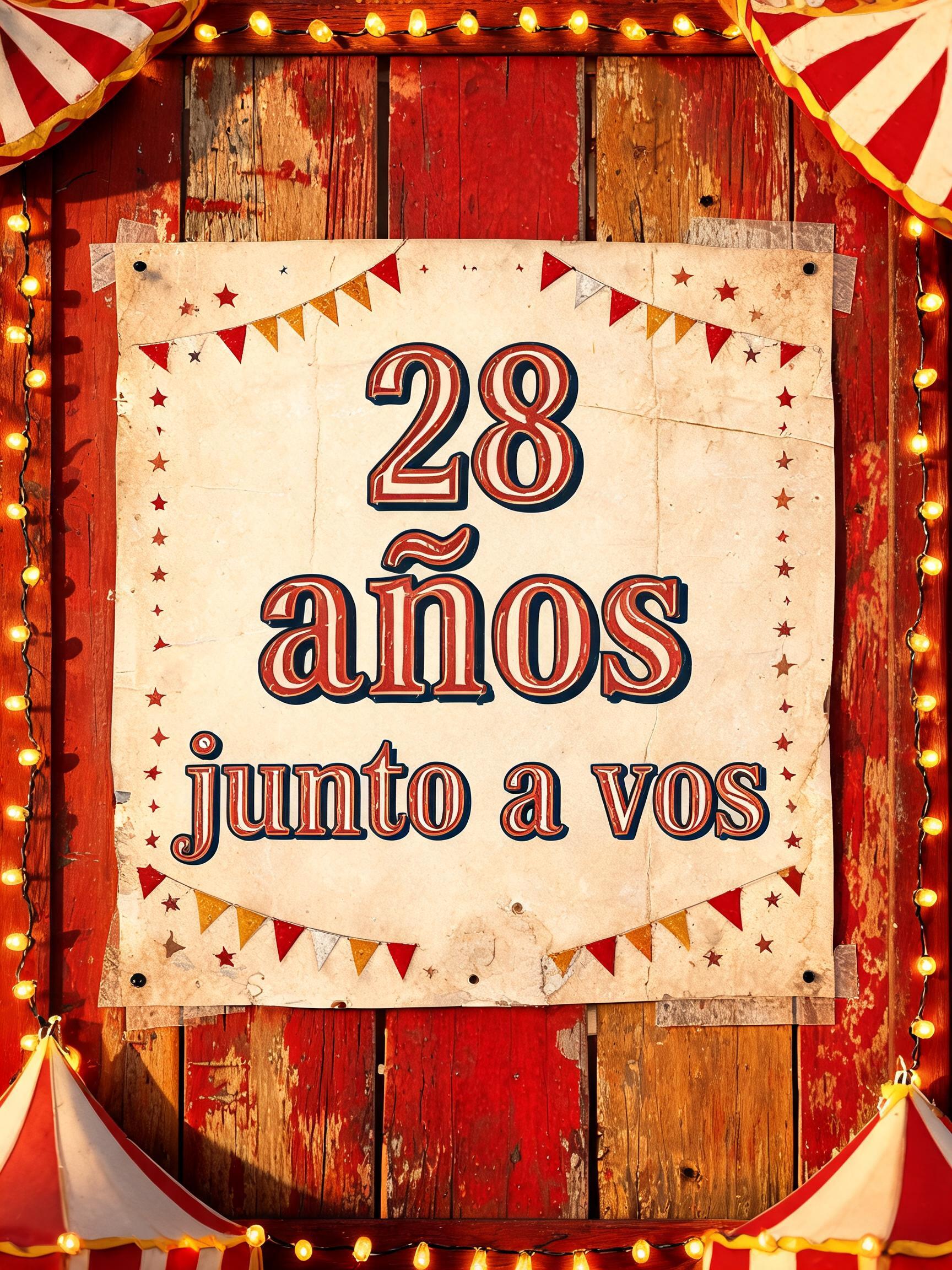 "28 años junto a vos" —  | AI Text Effect Generator