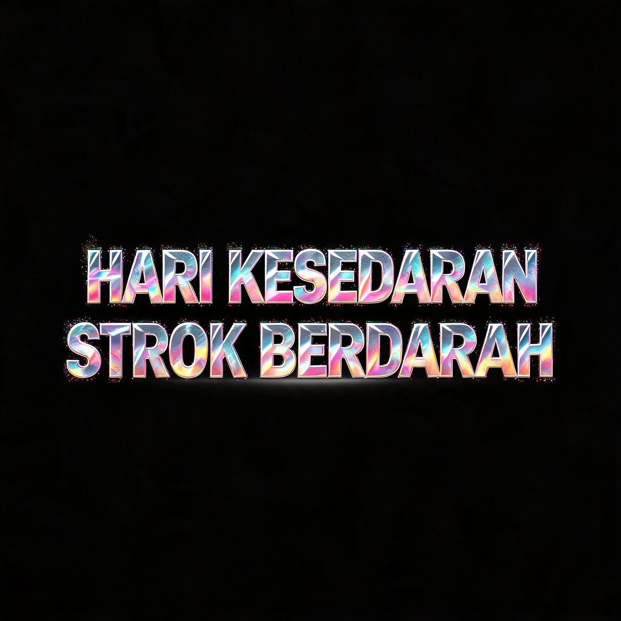 "Hari KESEDARAN
STROK BERDARAH" — Holographic | AI Text Effect Generator