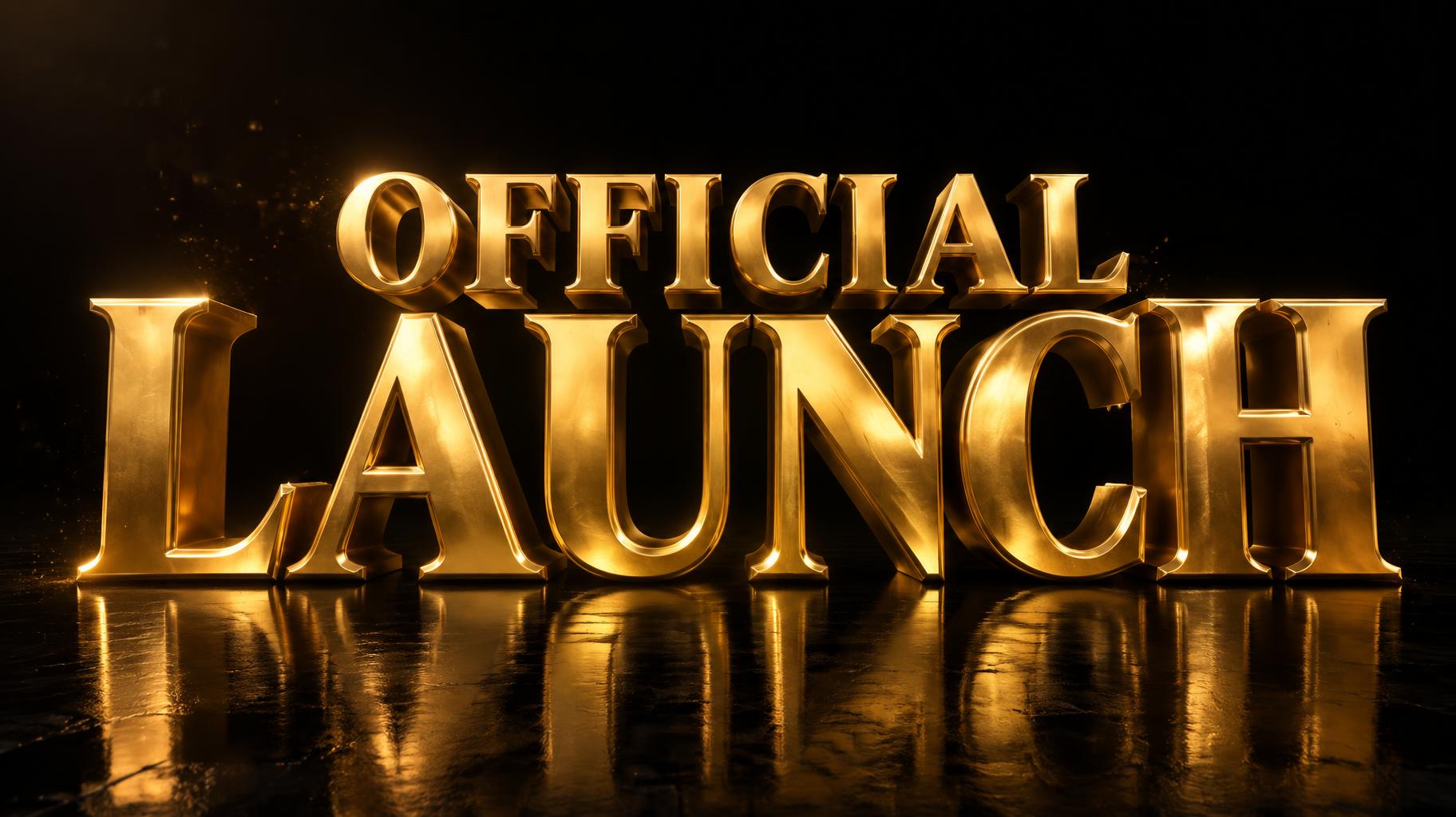 "OFFICIAL LAUNCH" — 3d Bold Gold | AI Text Effect Generator