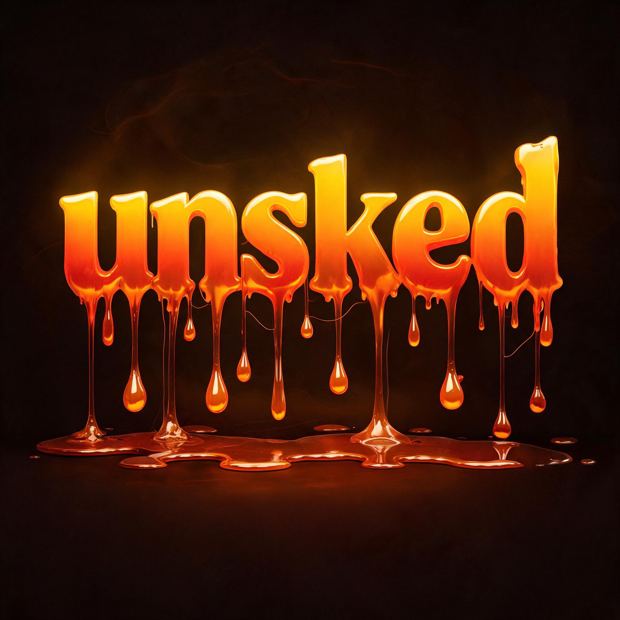 "unsked" — Drip Font Melting | AI Text Effect Generator