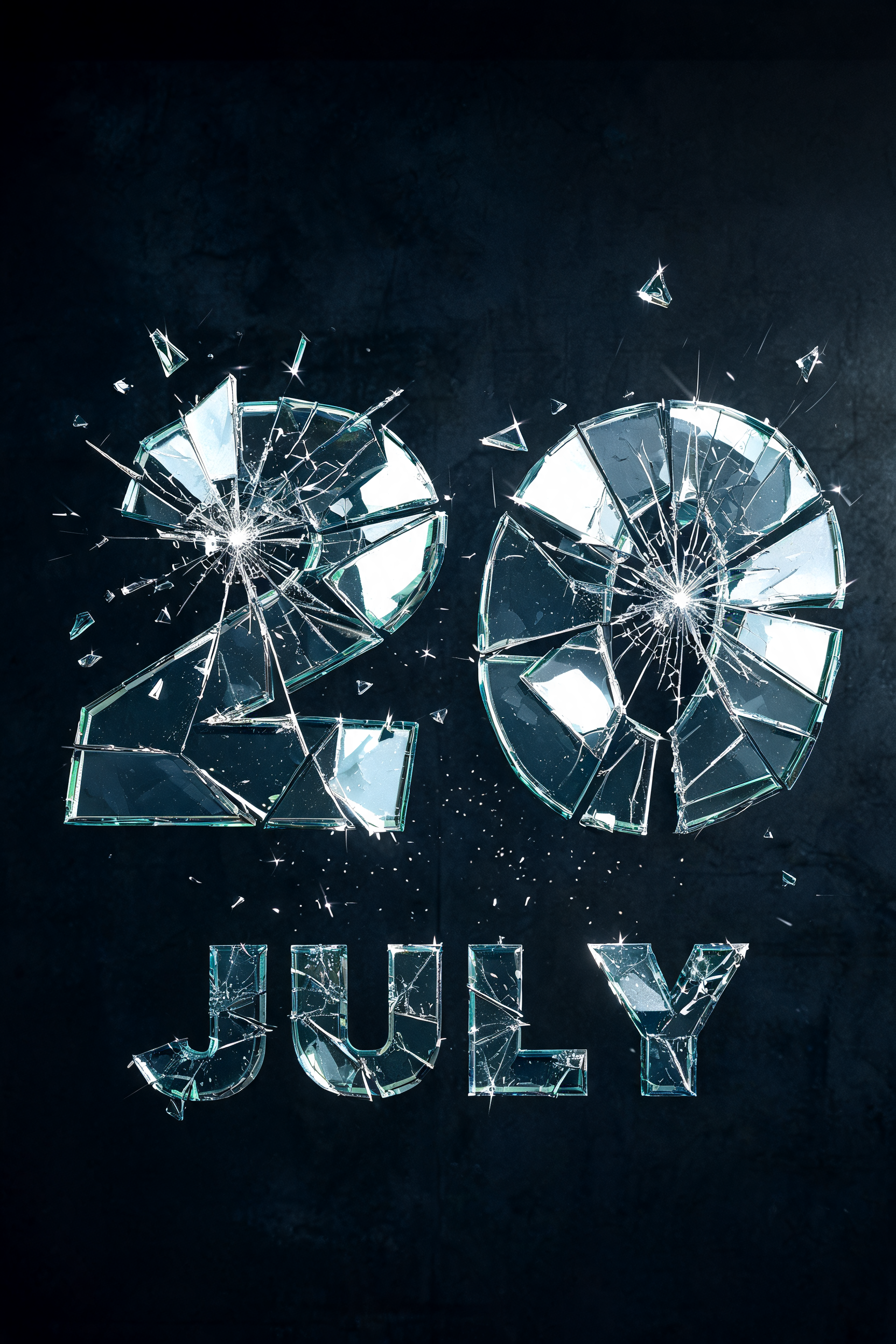 "20
JULY" — Glass Broken | AI Text Effect Generator